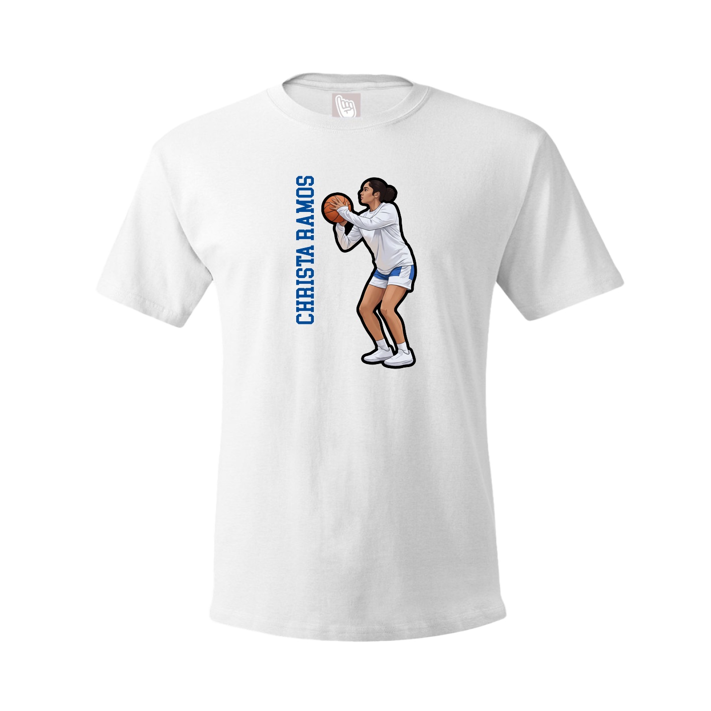 Tee — Name Vertical in White