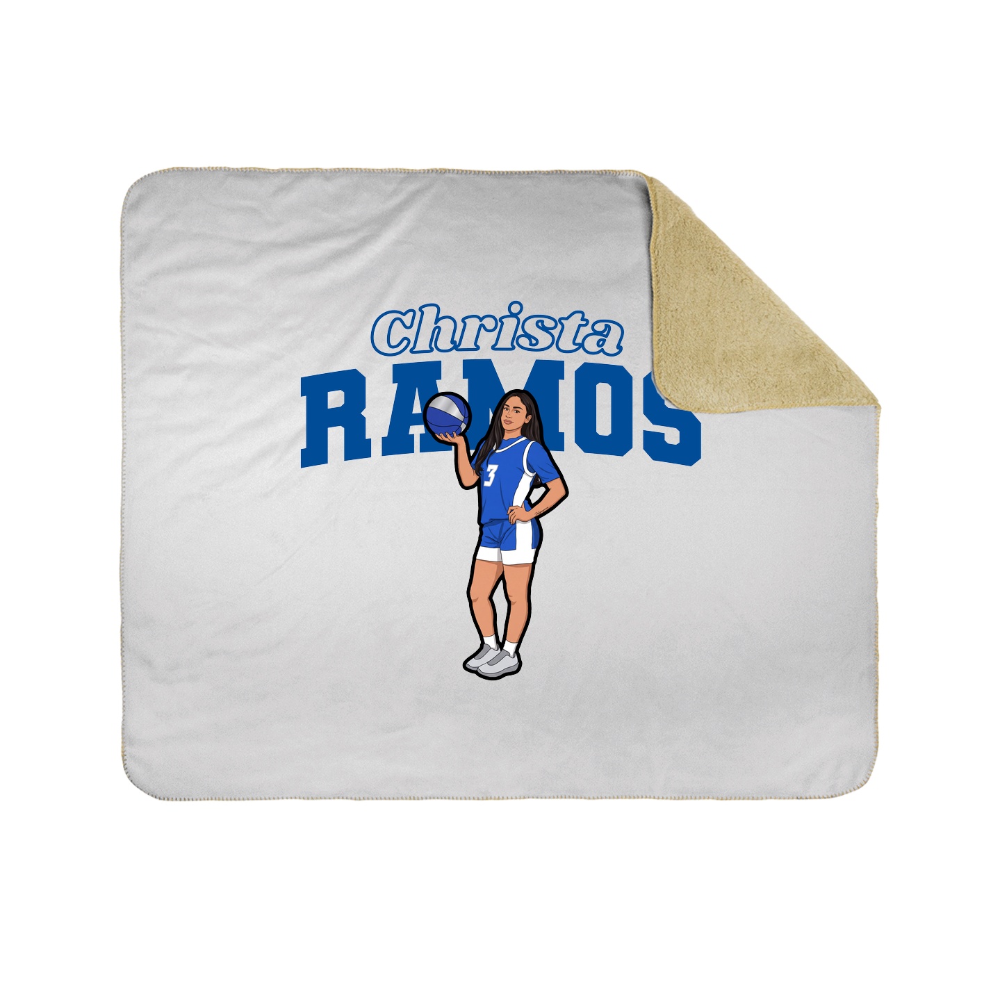 Throw Blanket — Name Arch in White