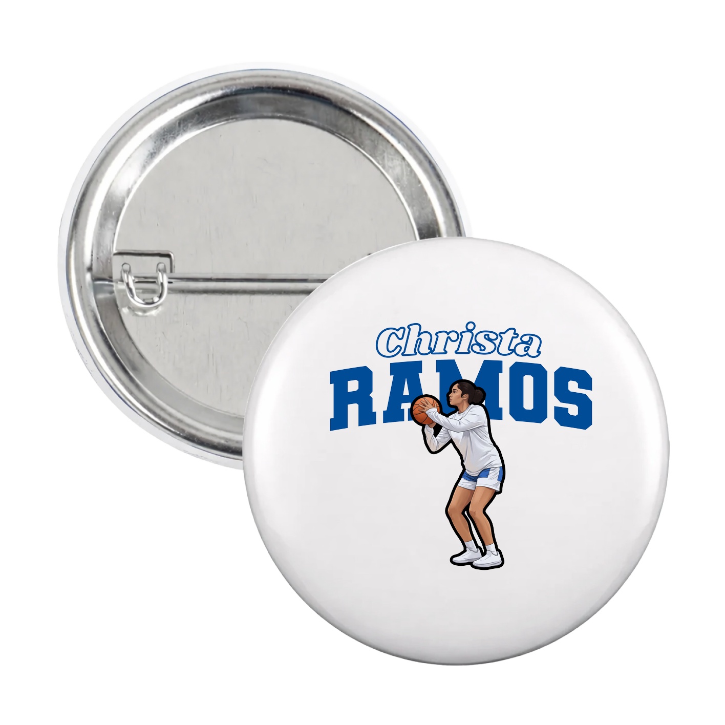 Game Day Button — Name Arch in White