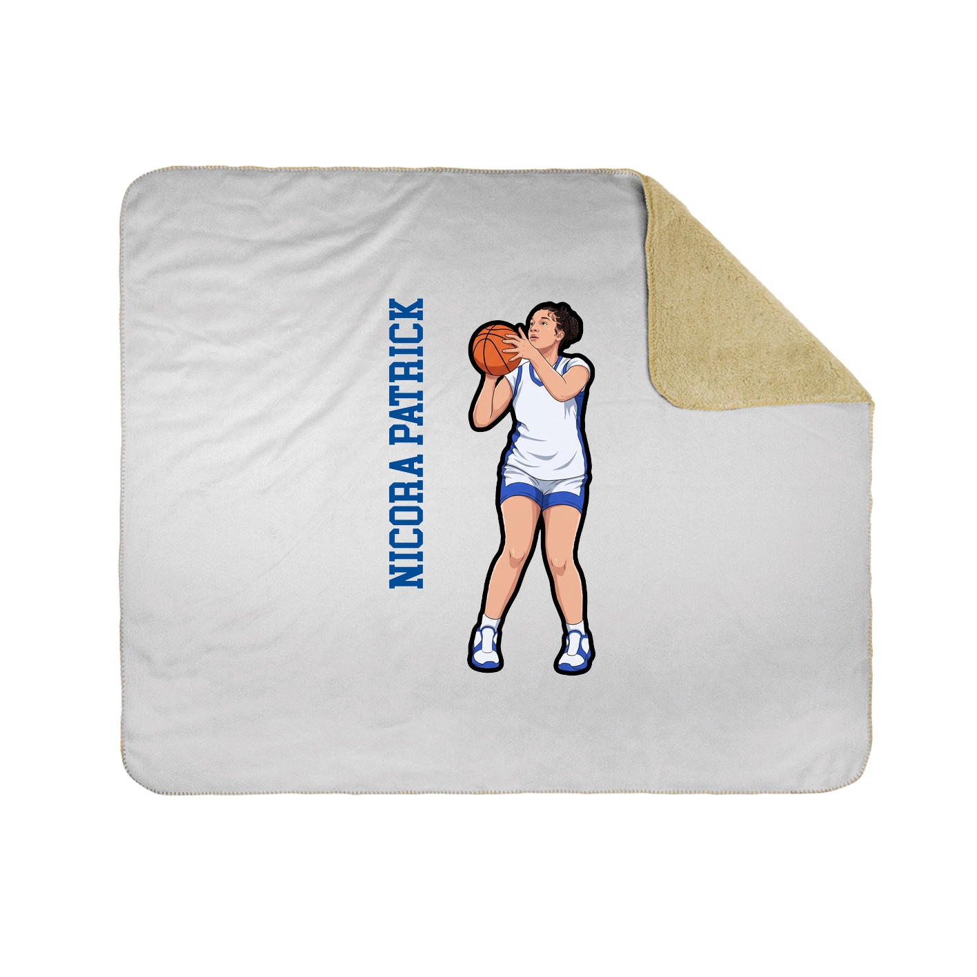Throw Blanket — Name Vertical in White