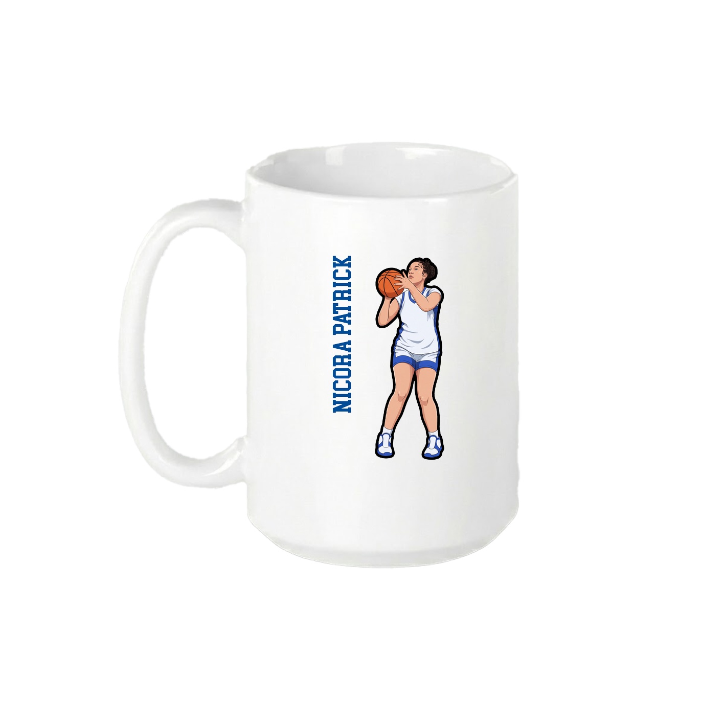 15oz Coffee Mug — Name Vertical in White