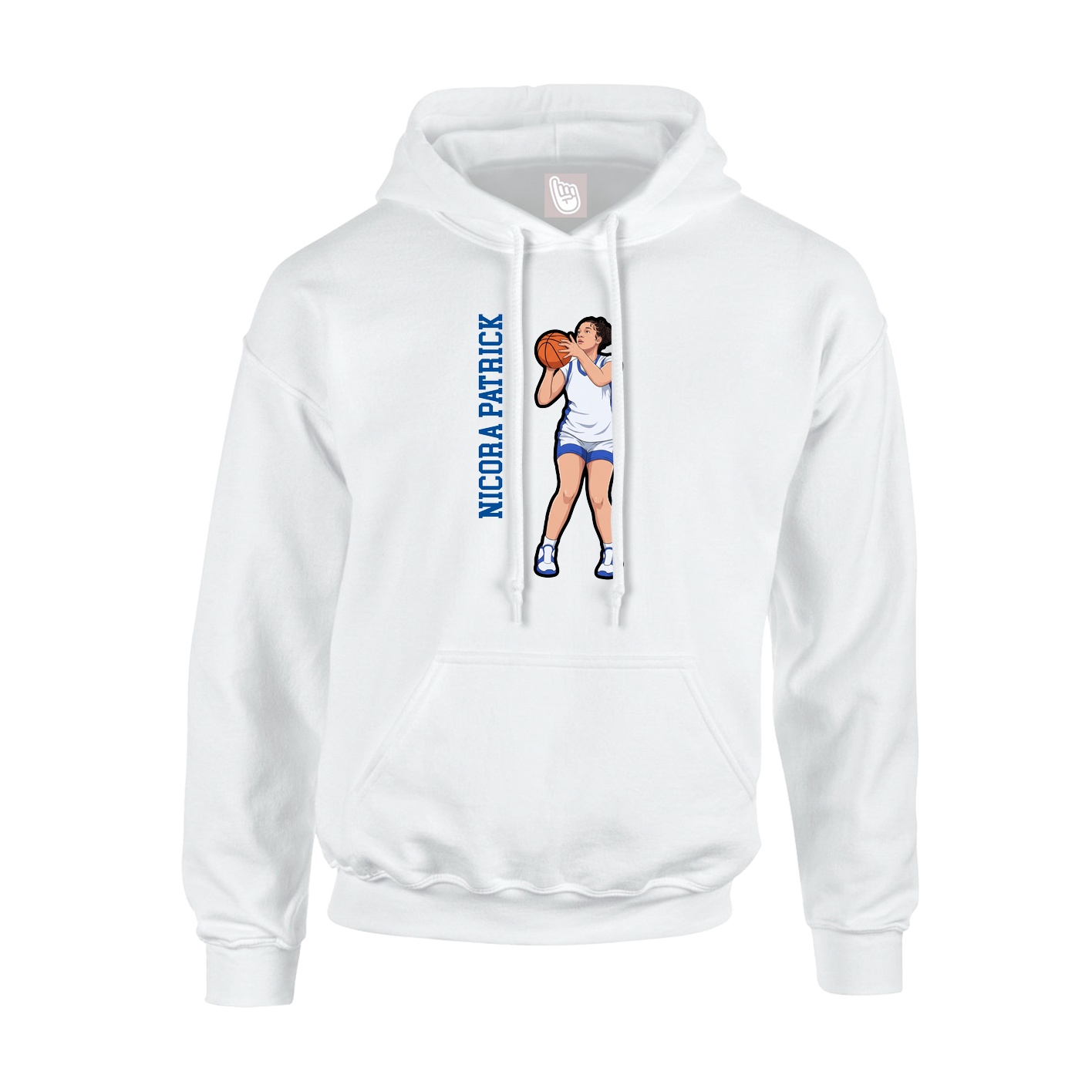 Youth Hoodie — Name Vertical in White