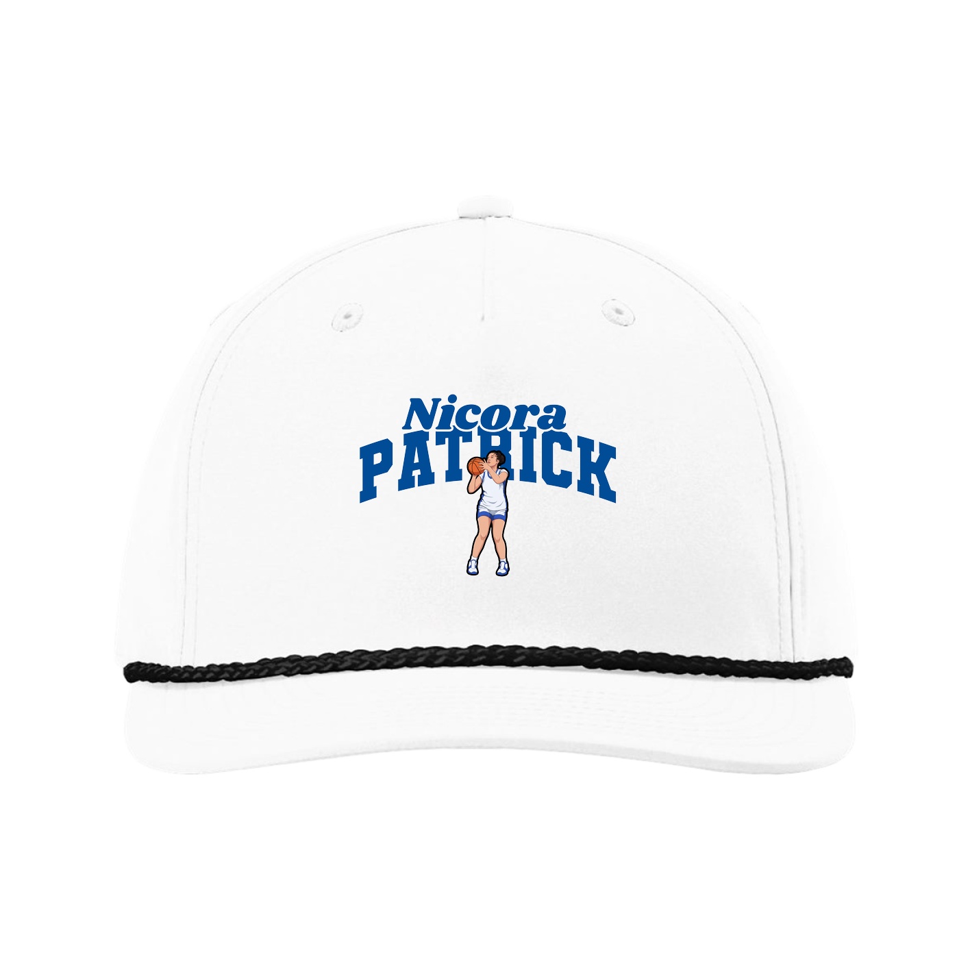 Five-Panel Classic Rope Cap — Signature Arch in White
