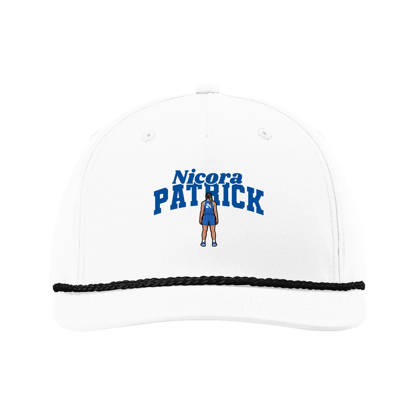 Five-Panel Classic Rope Cap — Signature Arch in White