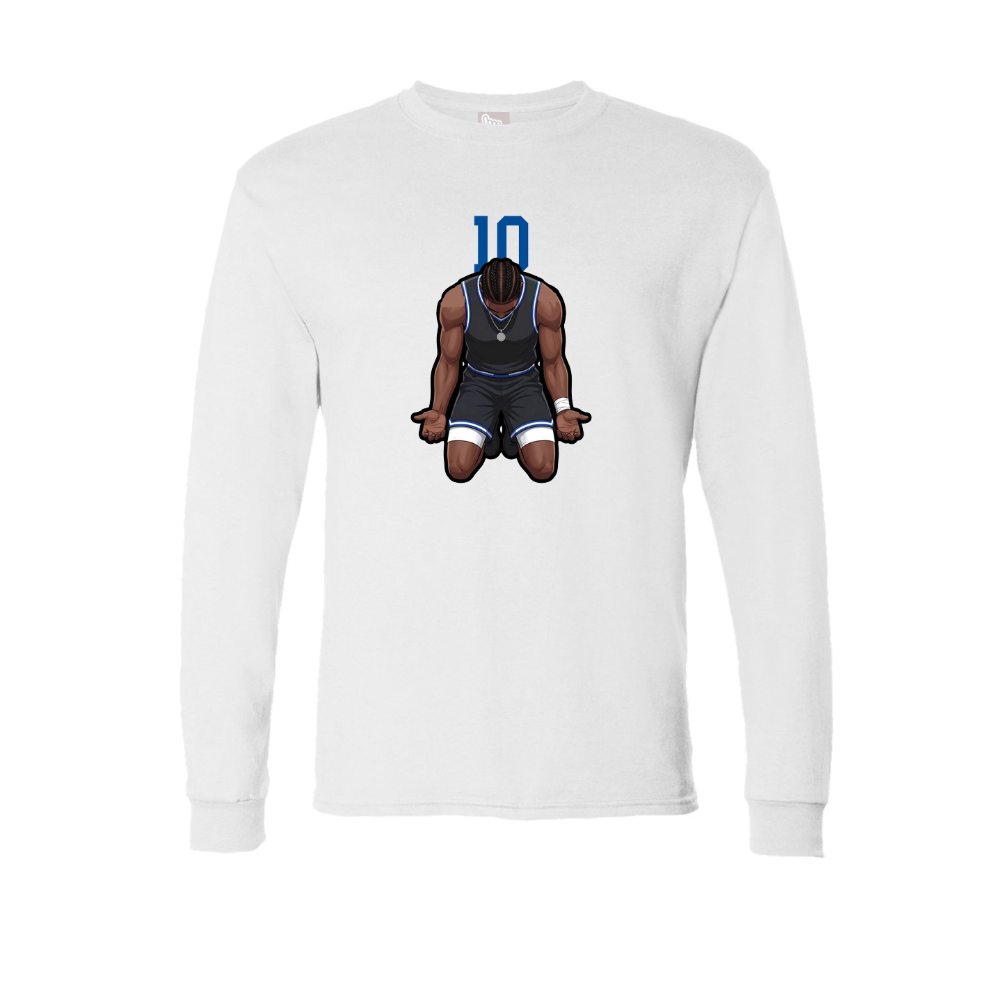 Long Sleeve Tee — Number Top in White