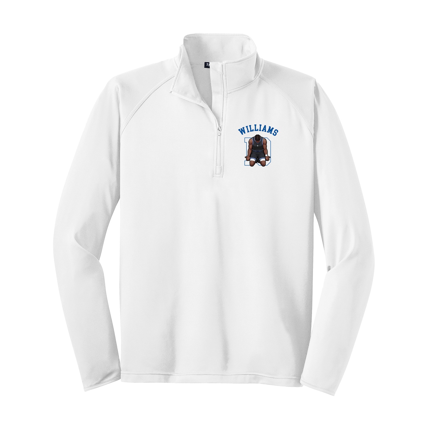 Q-Zip Pullover — Shirsey Arch in White