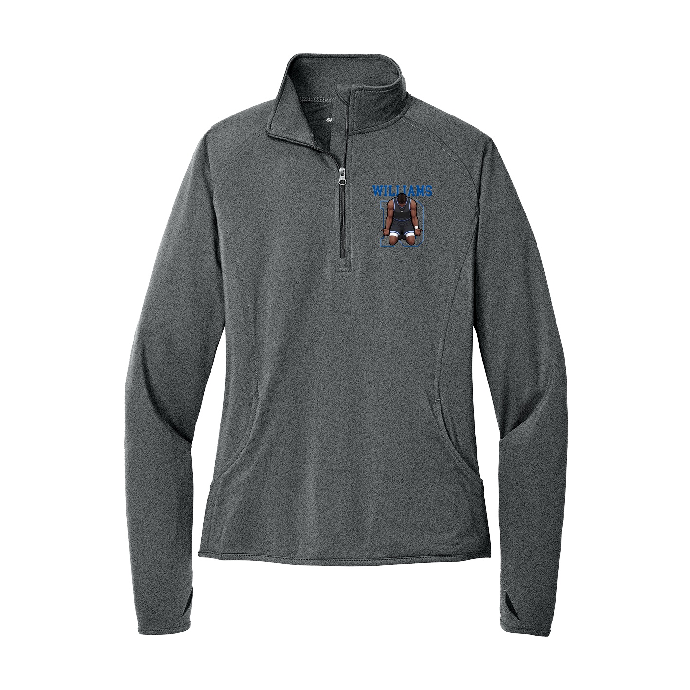 Women's Q-Zip Pullover — Shirsey in Grey
