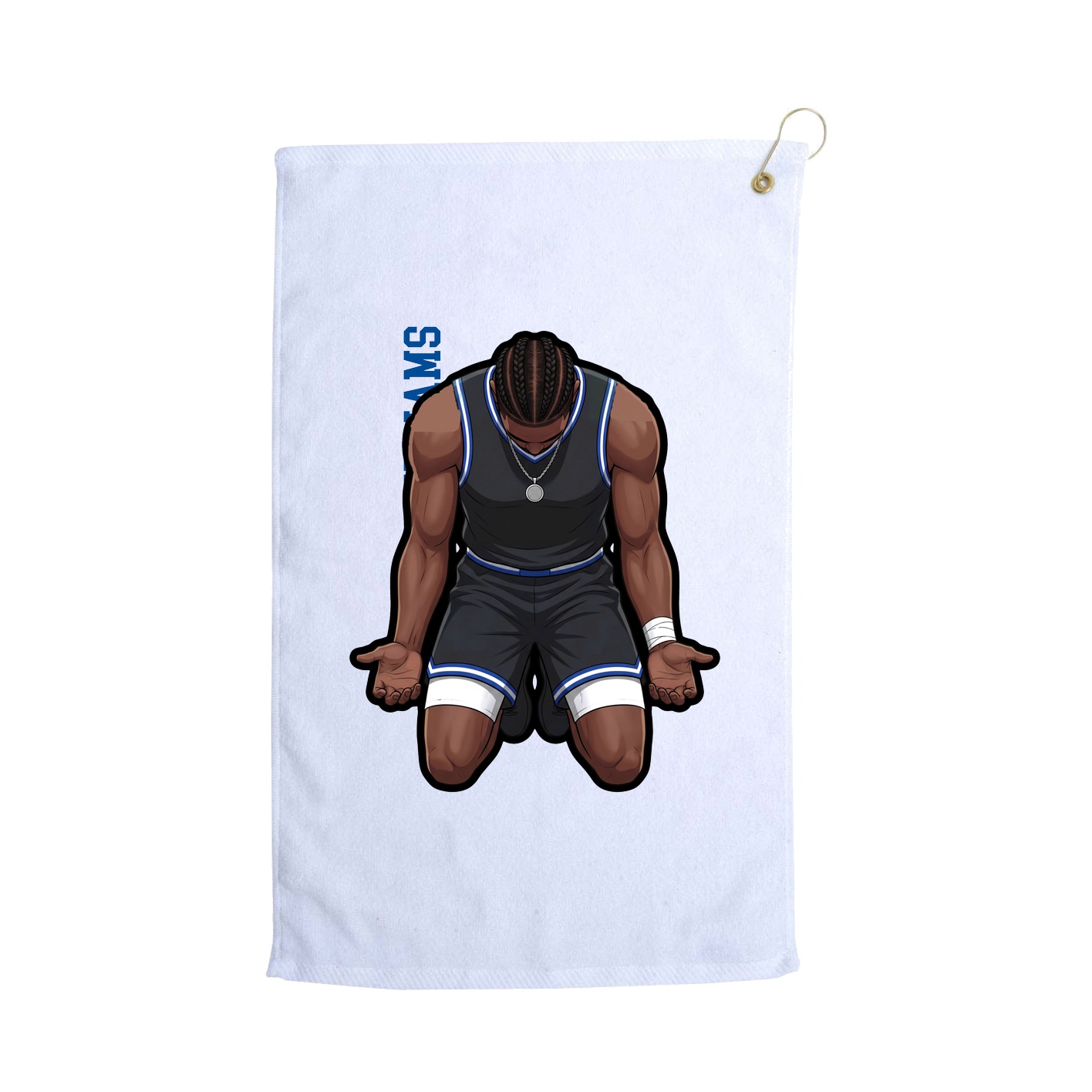 Golf Towel — Name Vertical in White