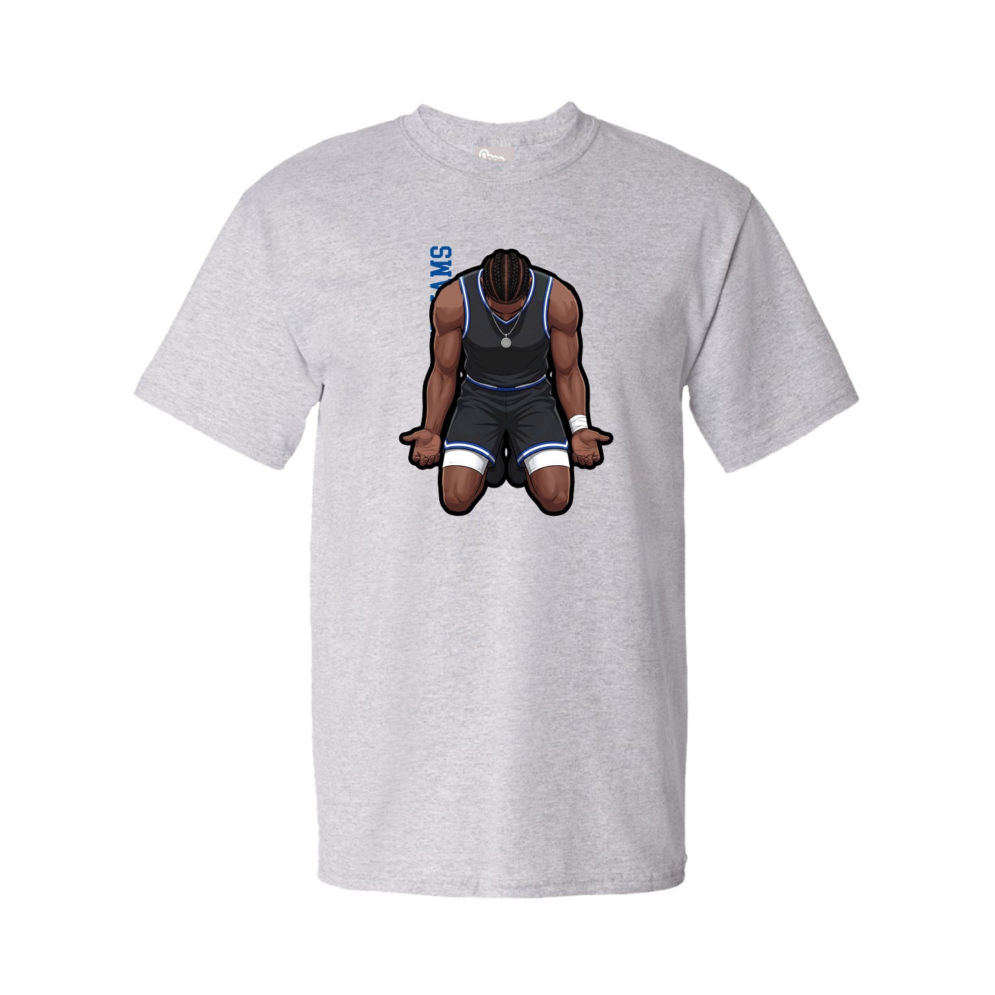 Youth Tee — Name Vertical in Grey