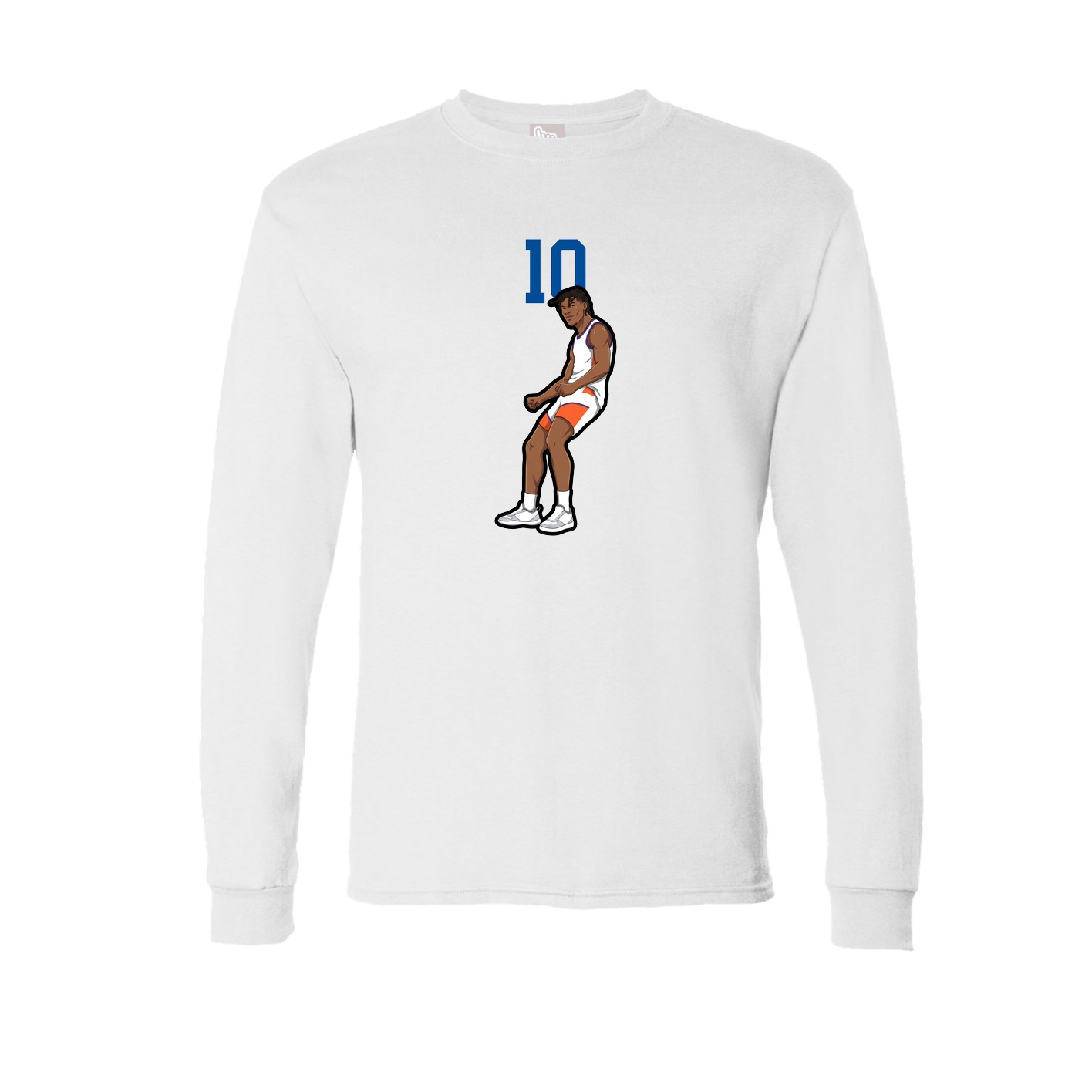 Long Sleeve Tee — Number Top in White