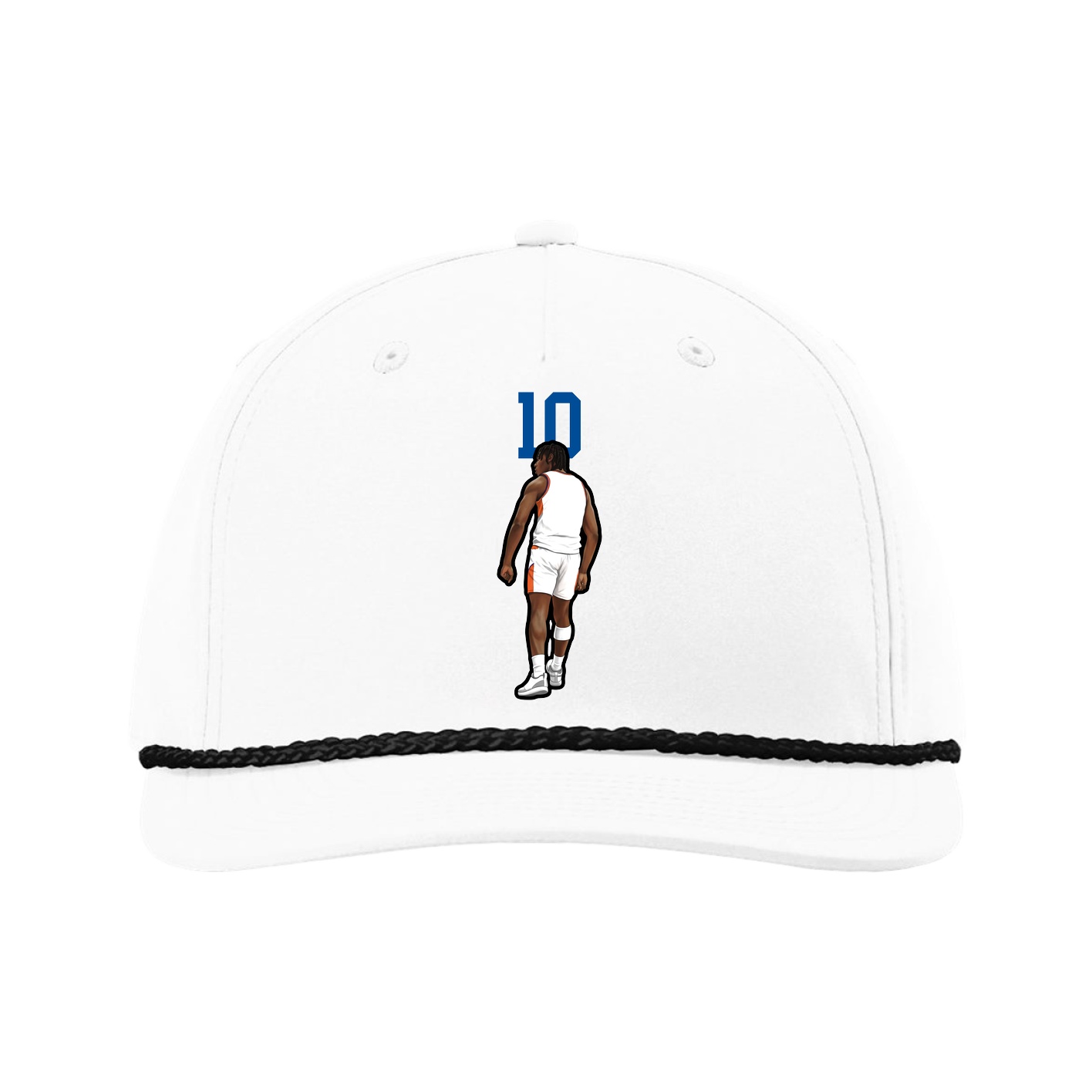 Five-Panel Classic Rope Cap — Number Top in White