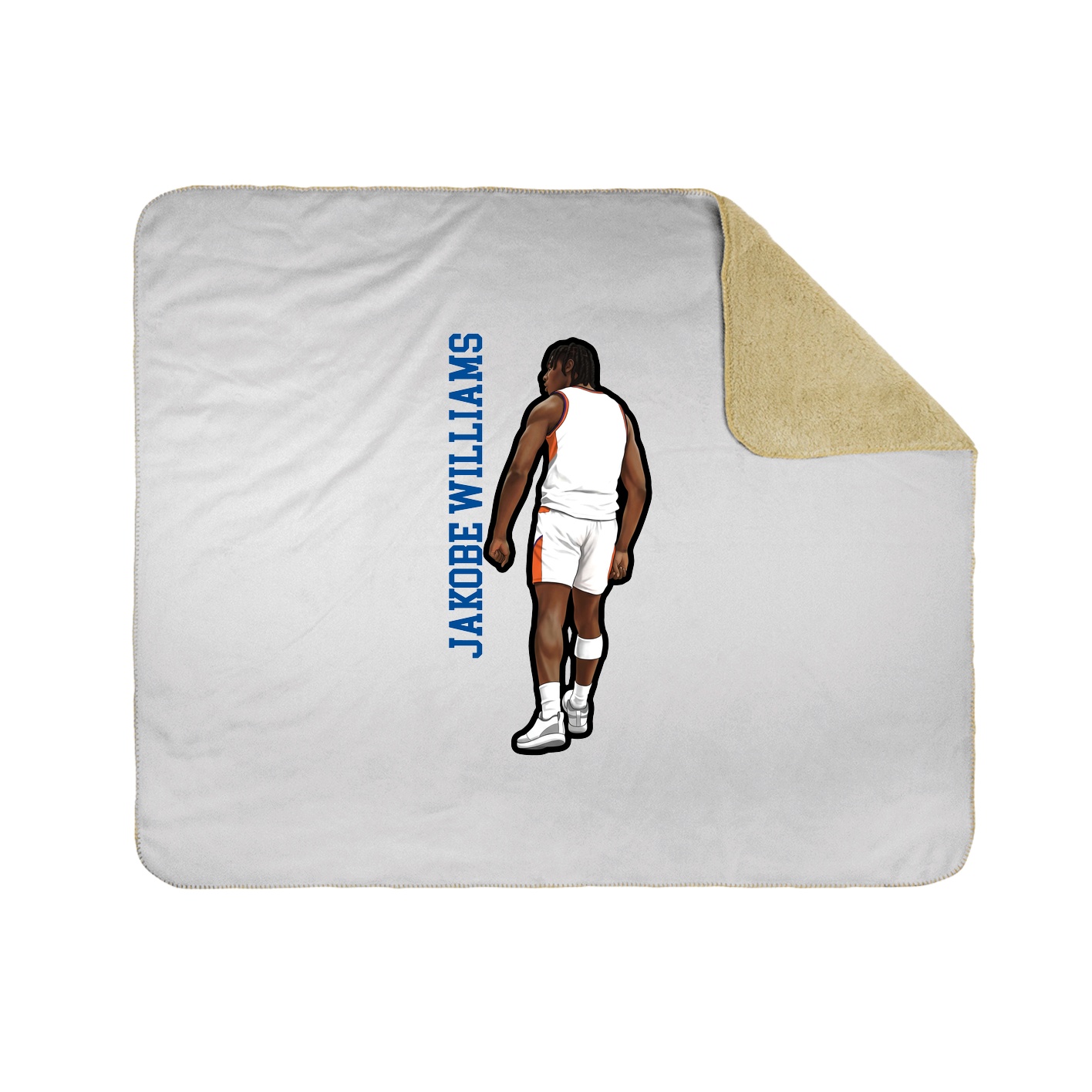 Throw Blanket — Name Vertical in White