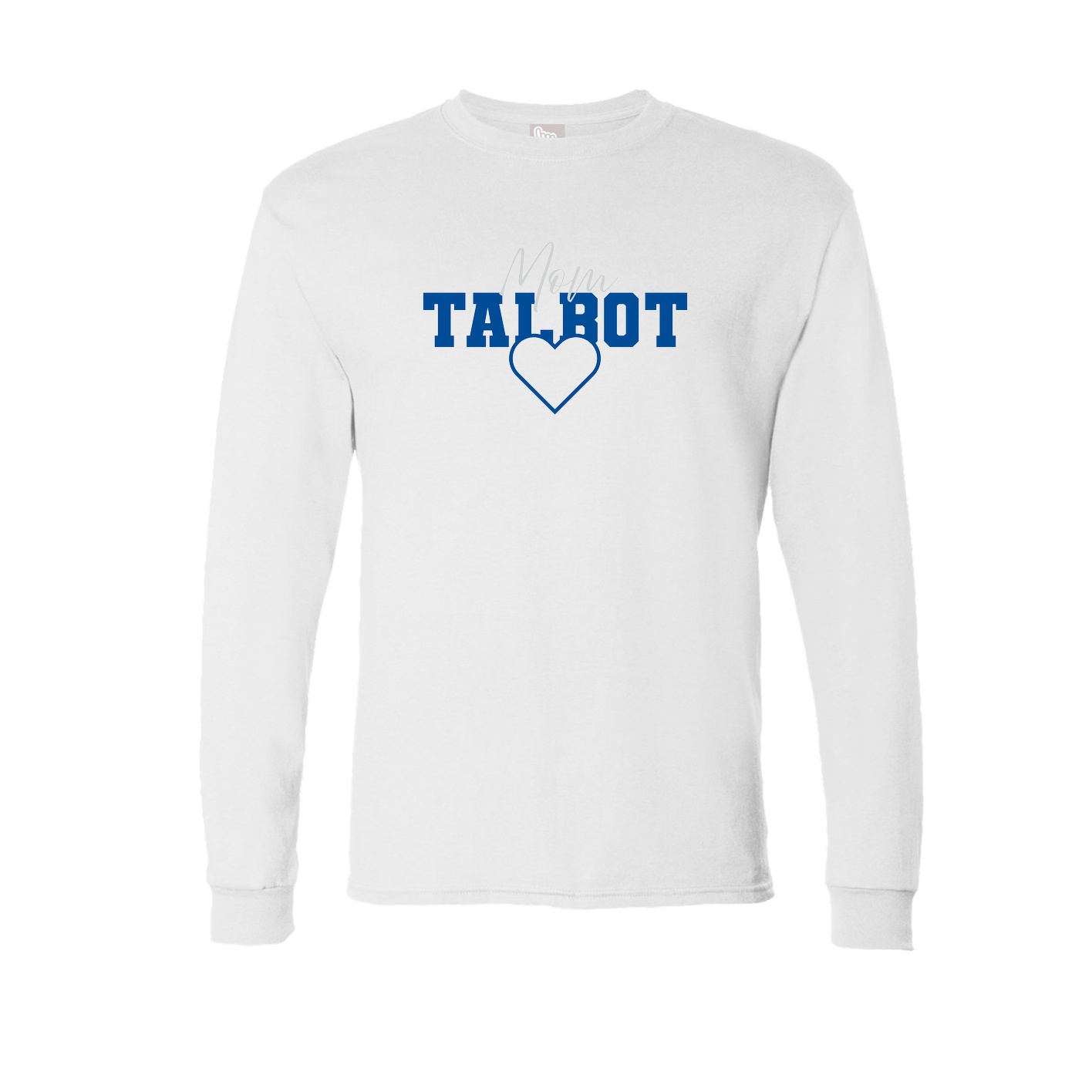Long Sleeve Tee — Mothers Day Heart in White