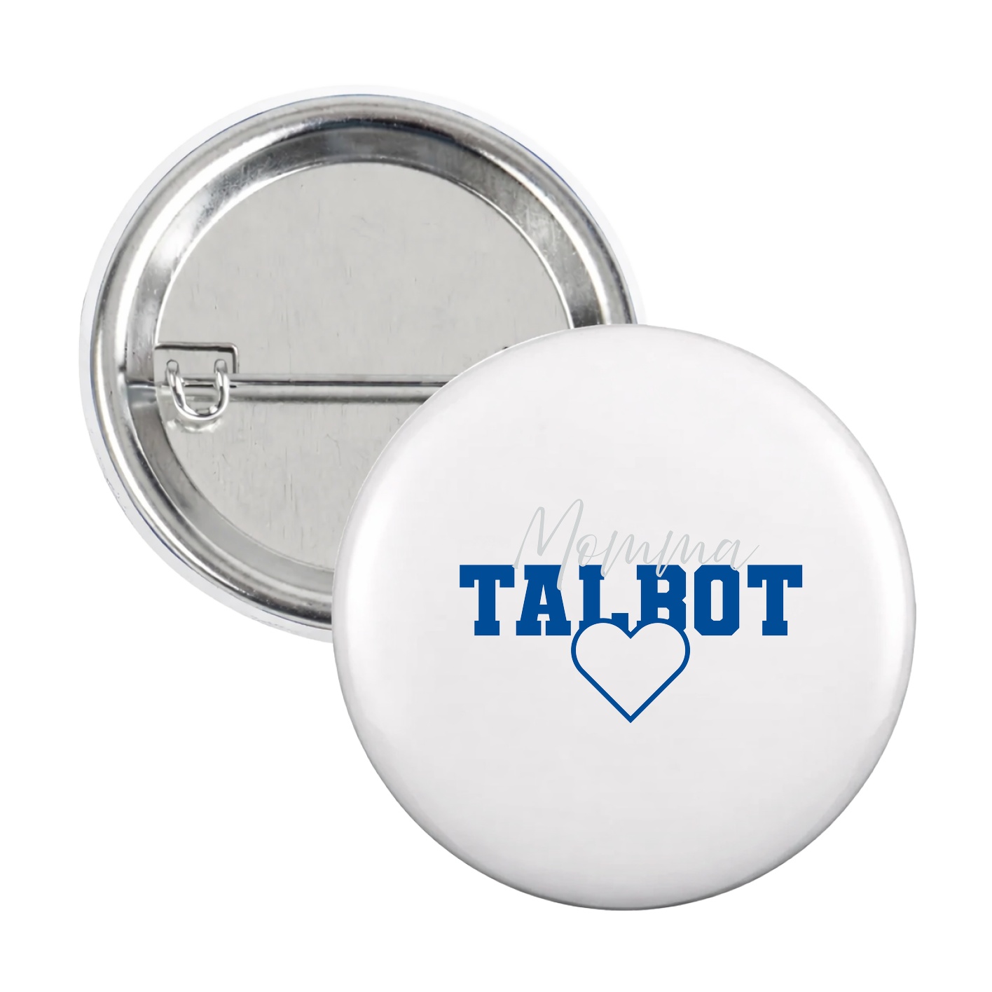 Game Day Button — Mothers Day Heart in White
