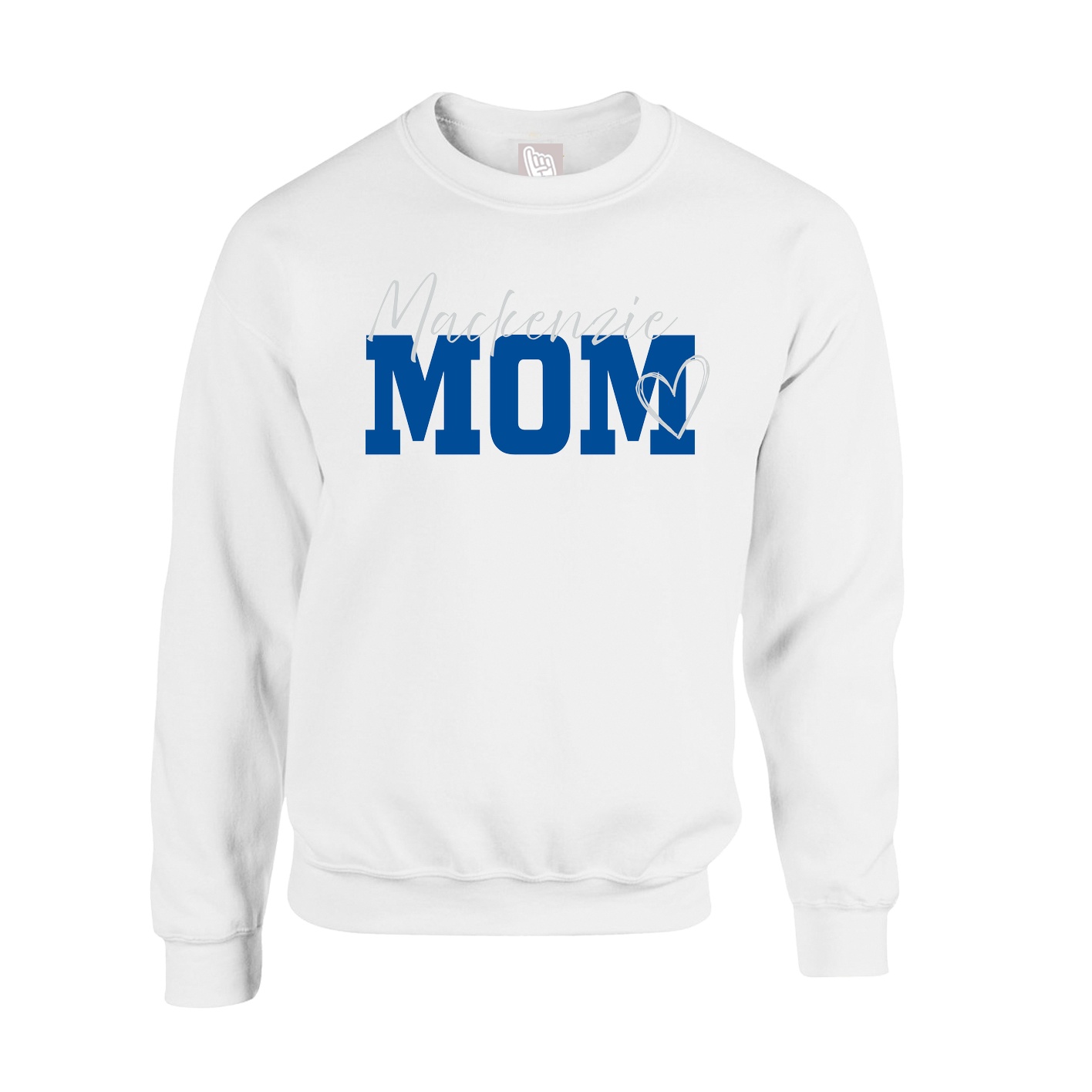Fleece Crew — Mothers Day Script in White