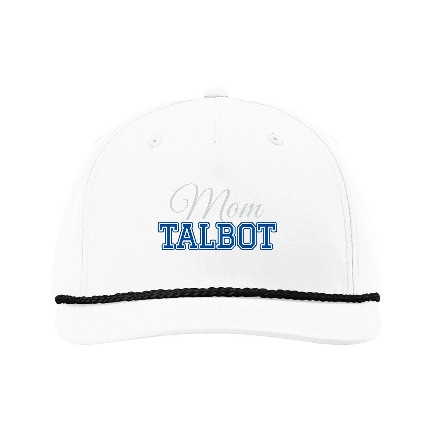 Five-Panel Classic Rope Cap — Mothers Day Block in White