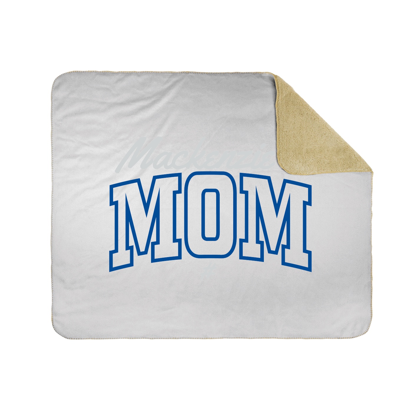 Throw Blanket — Mothers Day Arch Script in White