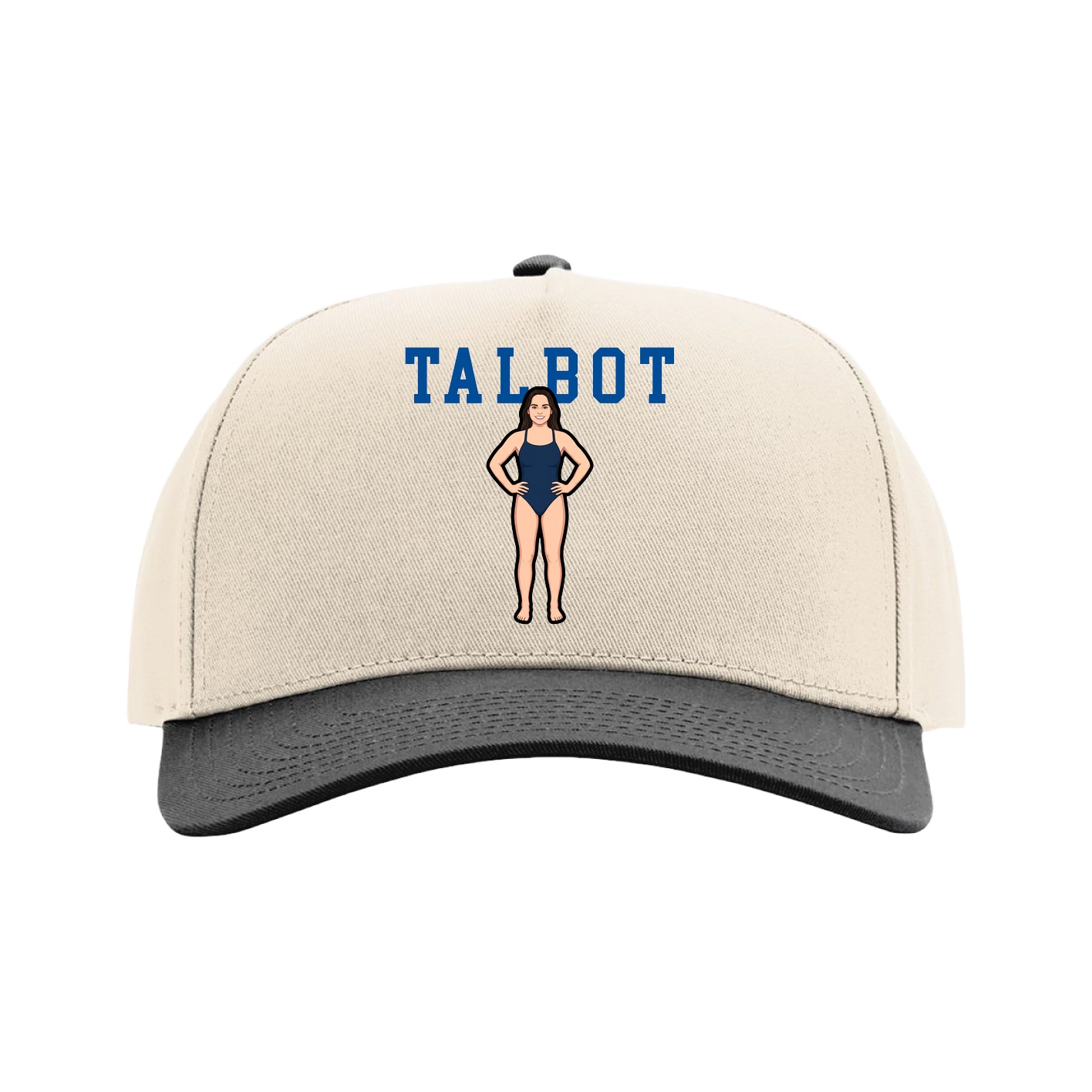 Full Fabric Five-Panel Champ Cap — Shirsey in Cream/Black
