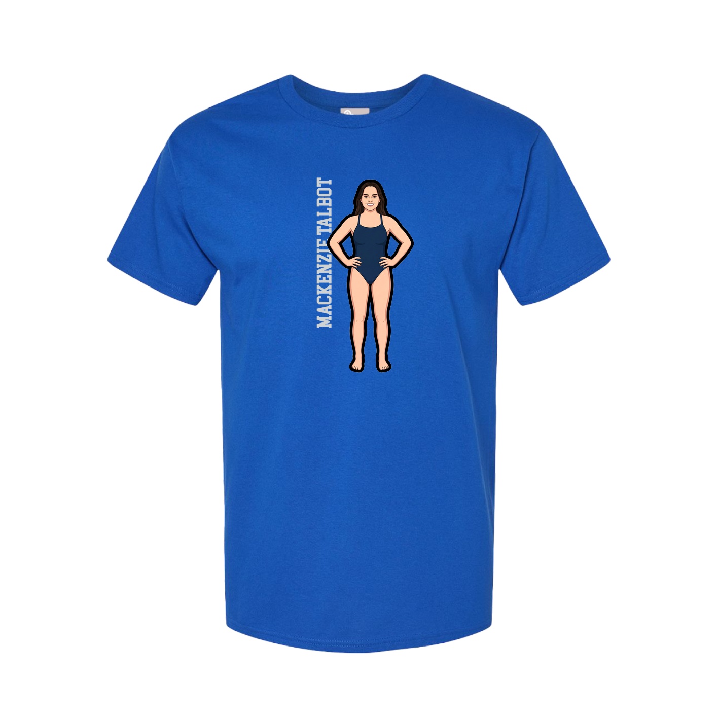 Youth Tee — Name Vertical in Royal