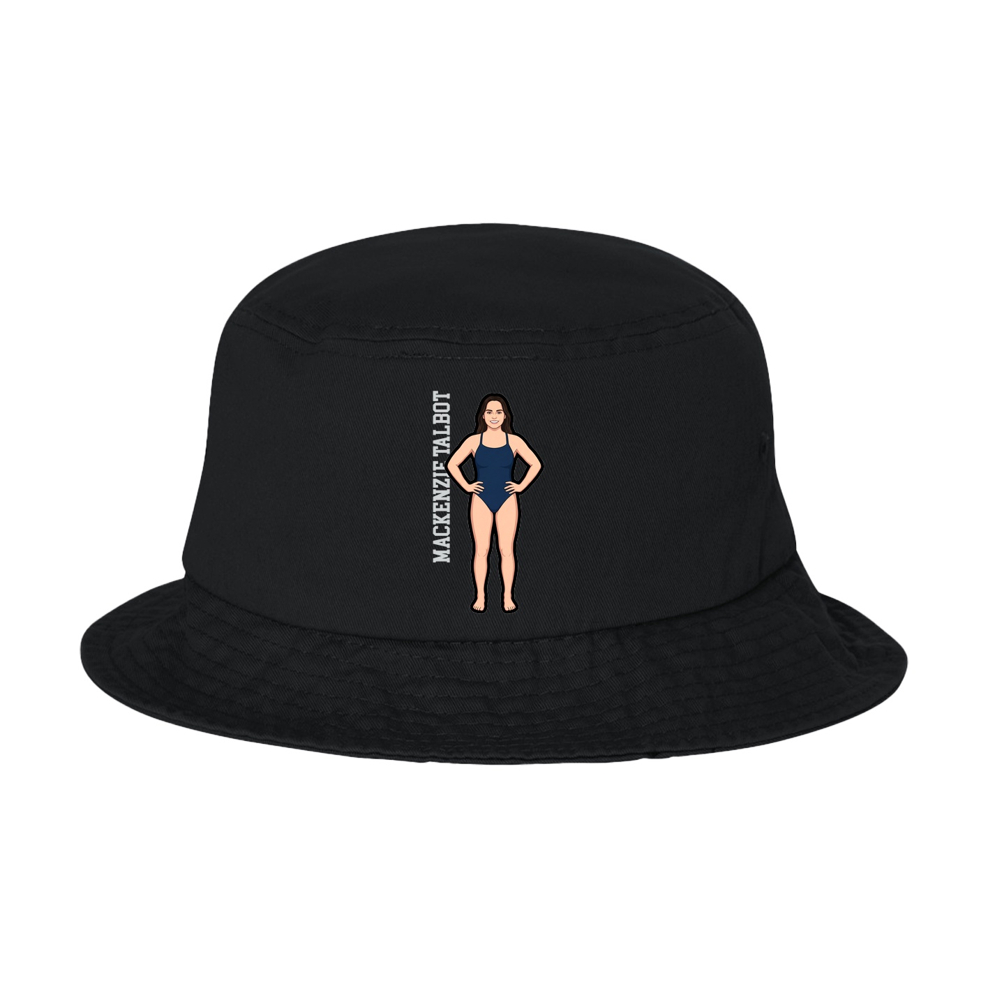 Bucket Cap — Name Vertical in Black