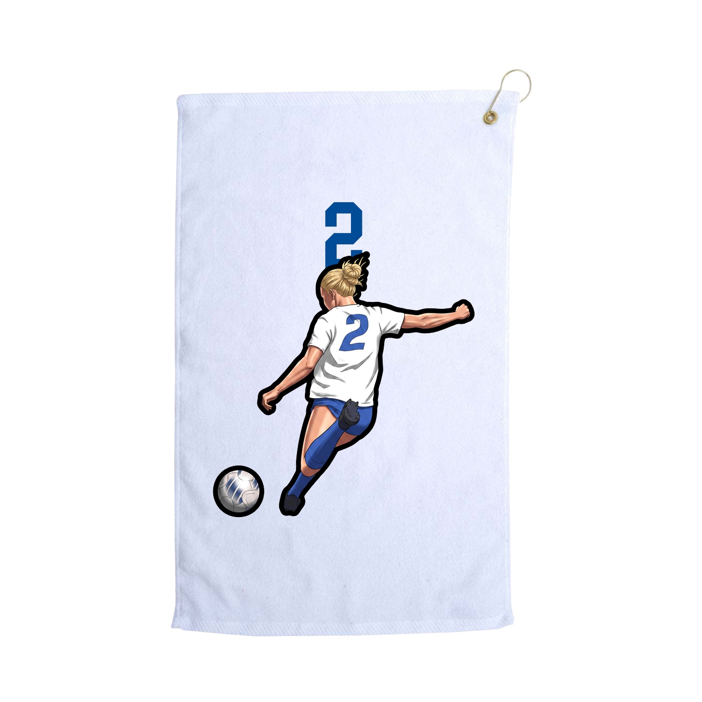 Golf Towel — Number Top in White
