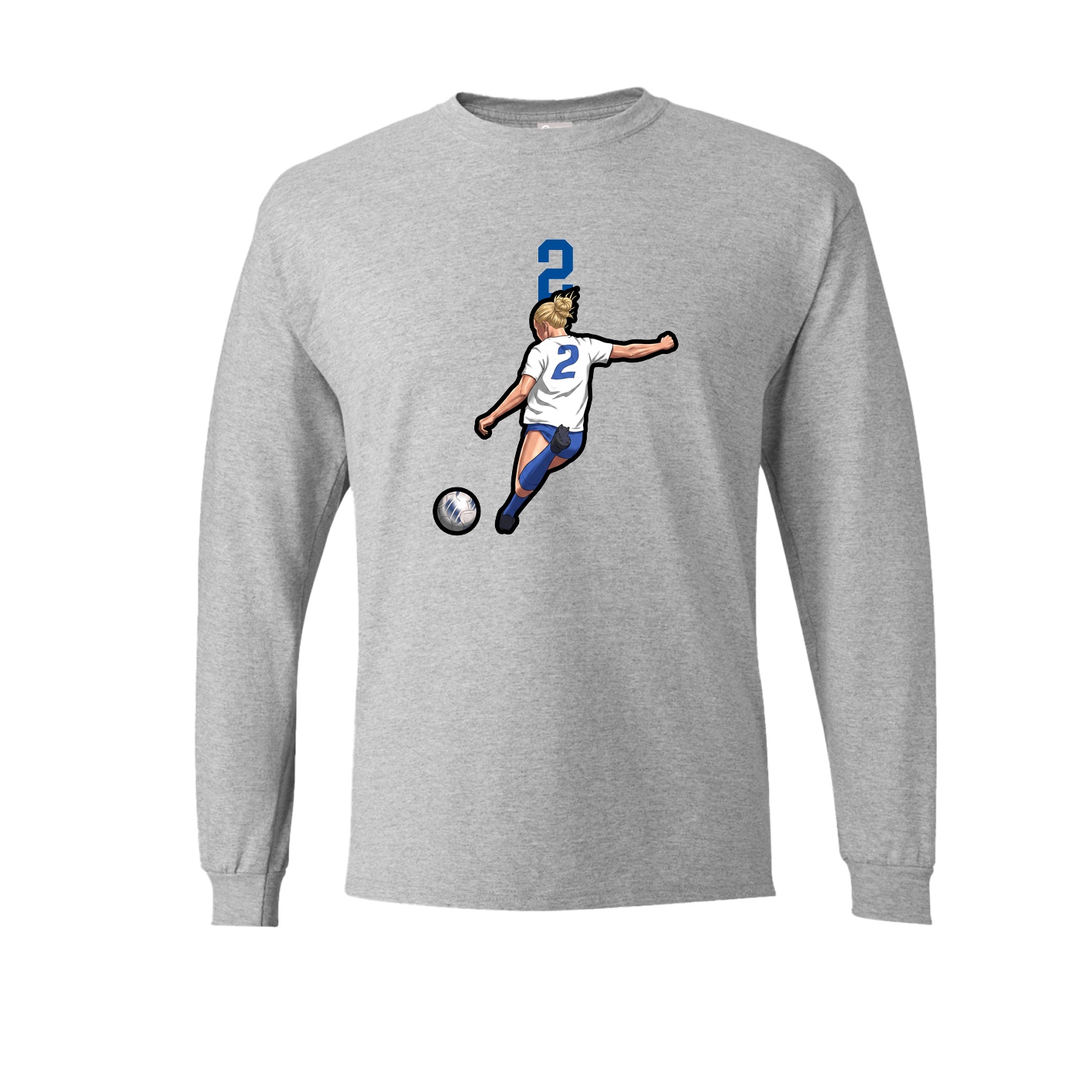 Long Sleeve Tee — Number Top in Grey