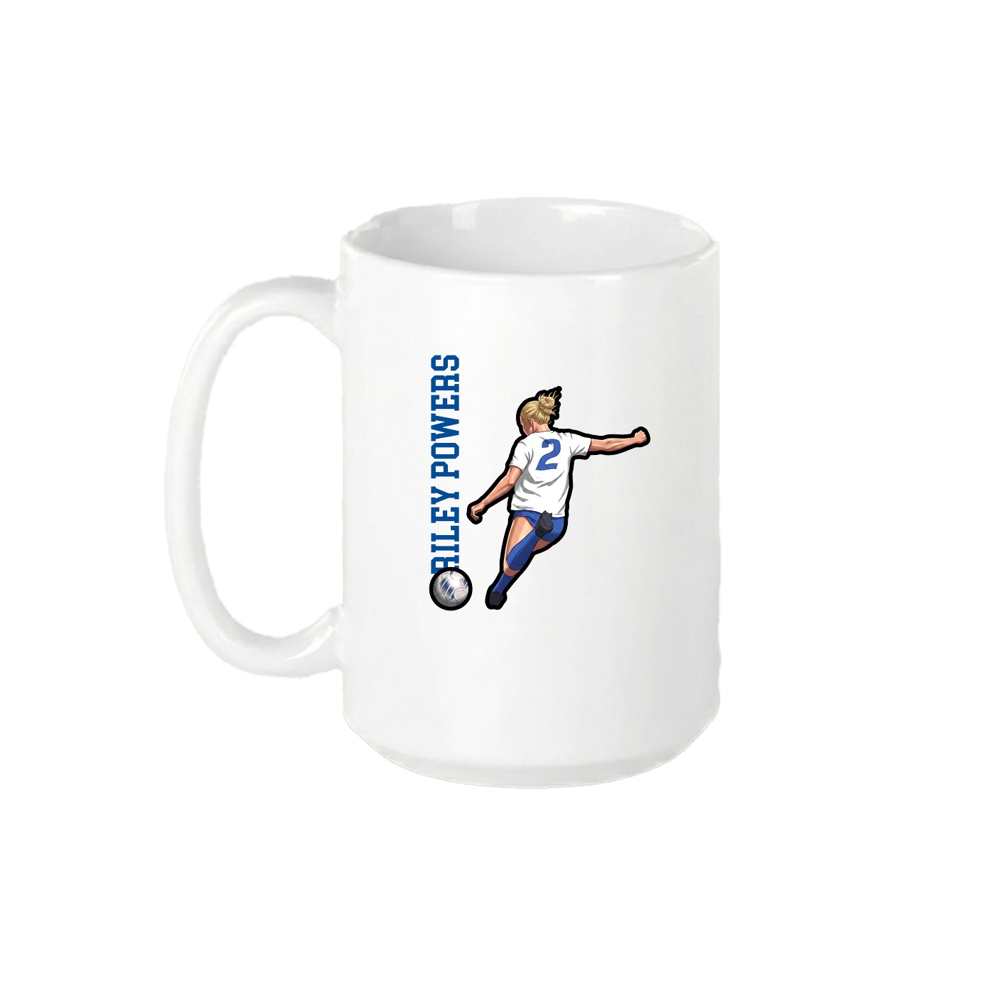 15oz Coffee Mug — Name Vertical in White