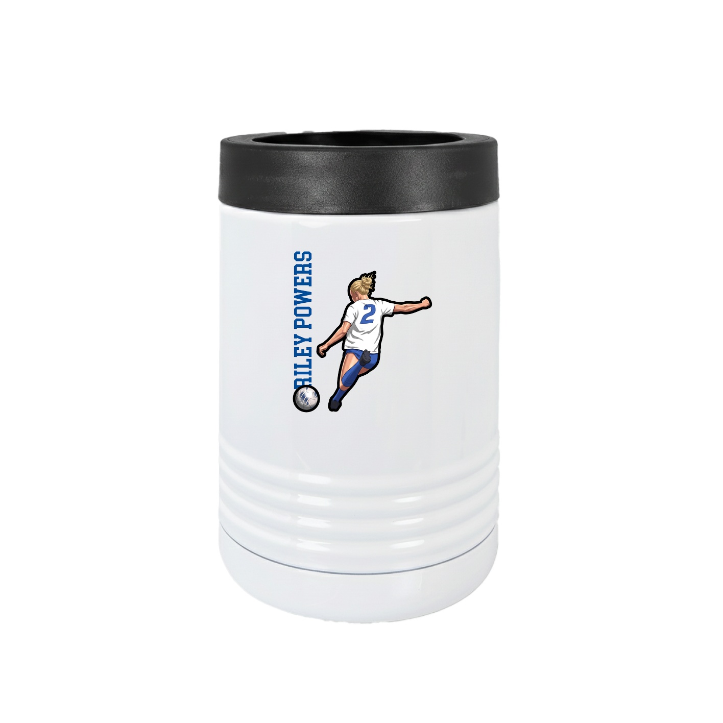 Beverage Holder — Name Vertical in White