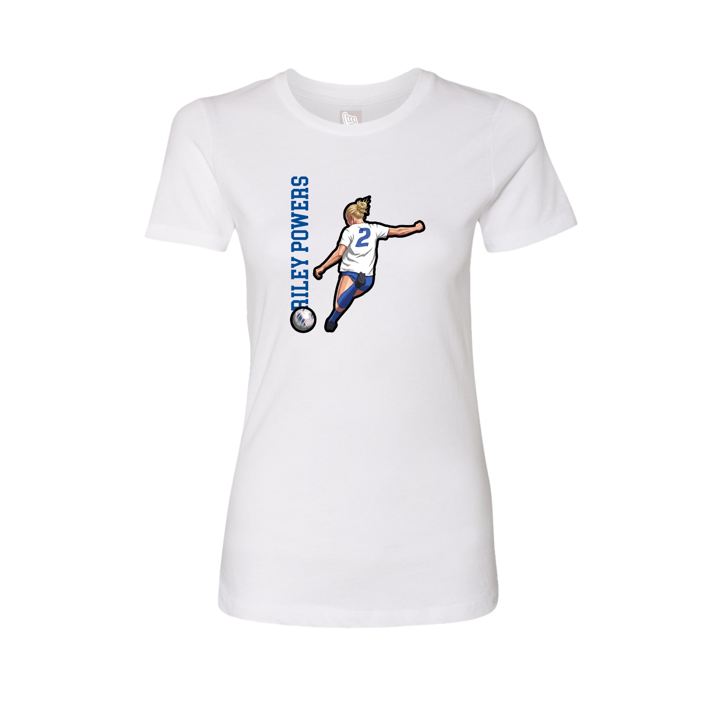 Womens Tee — Name Vertical in White