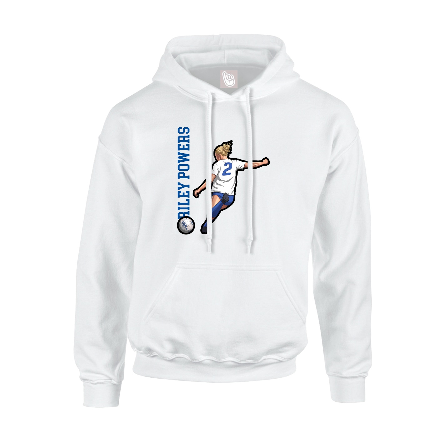 Hoodie — Name Vertical in White