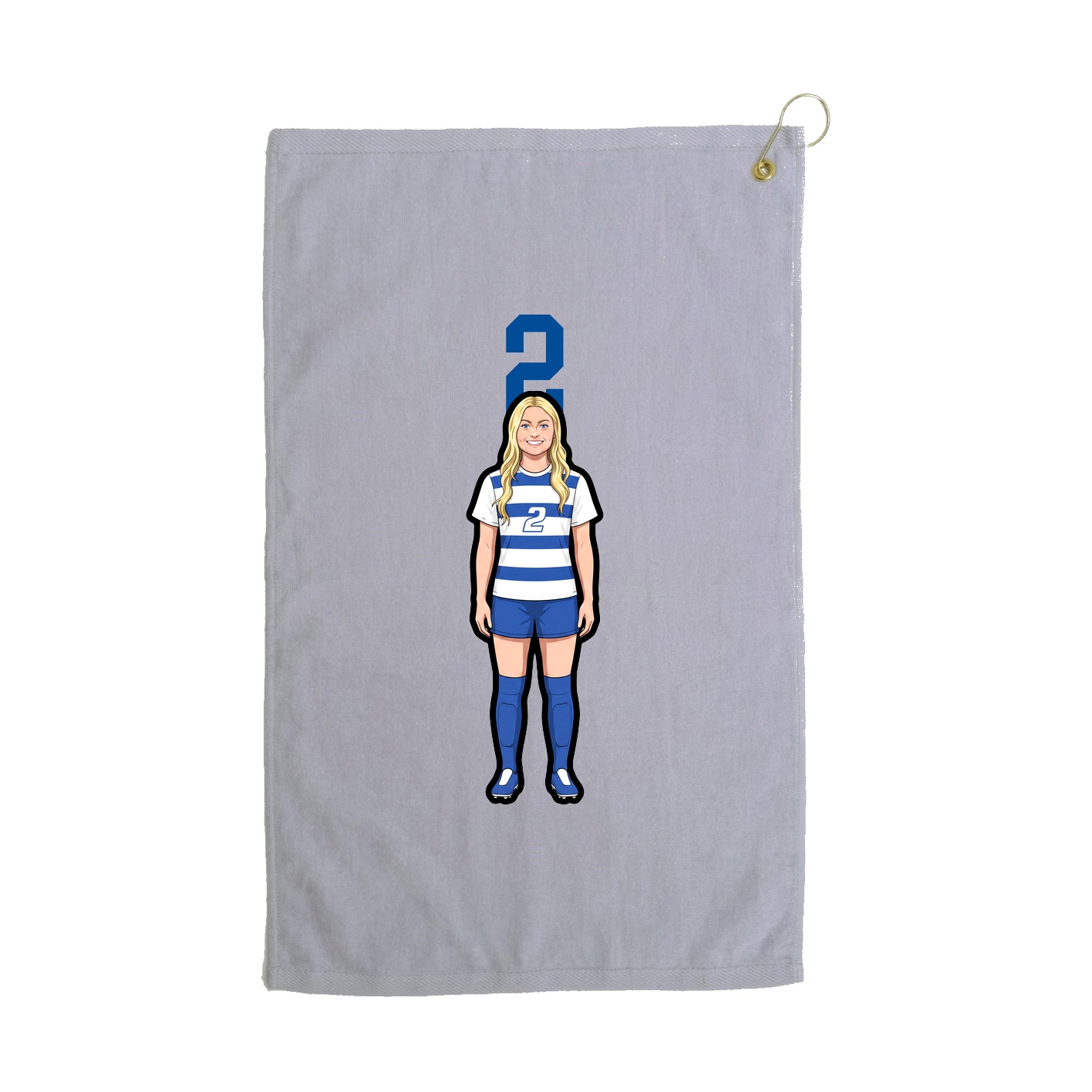 Golf Towel — Number Top in Grey