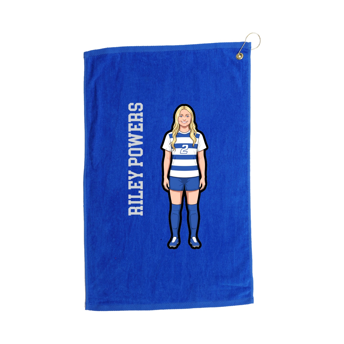 Golf Towel — Name Vertical in Royal