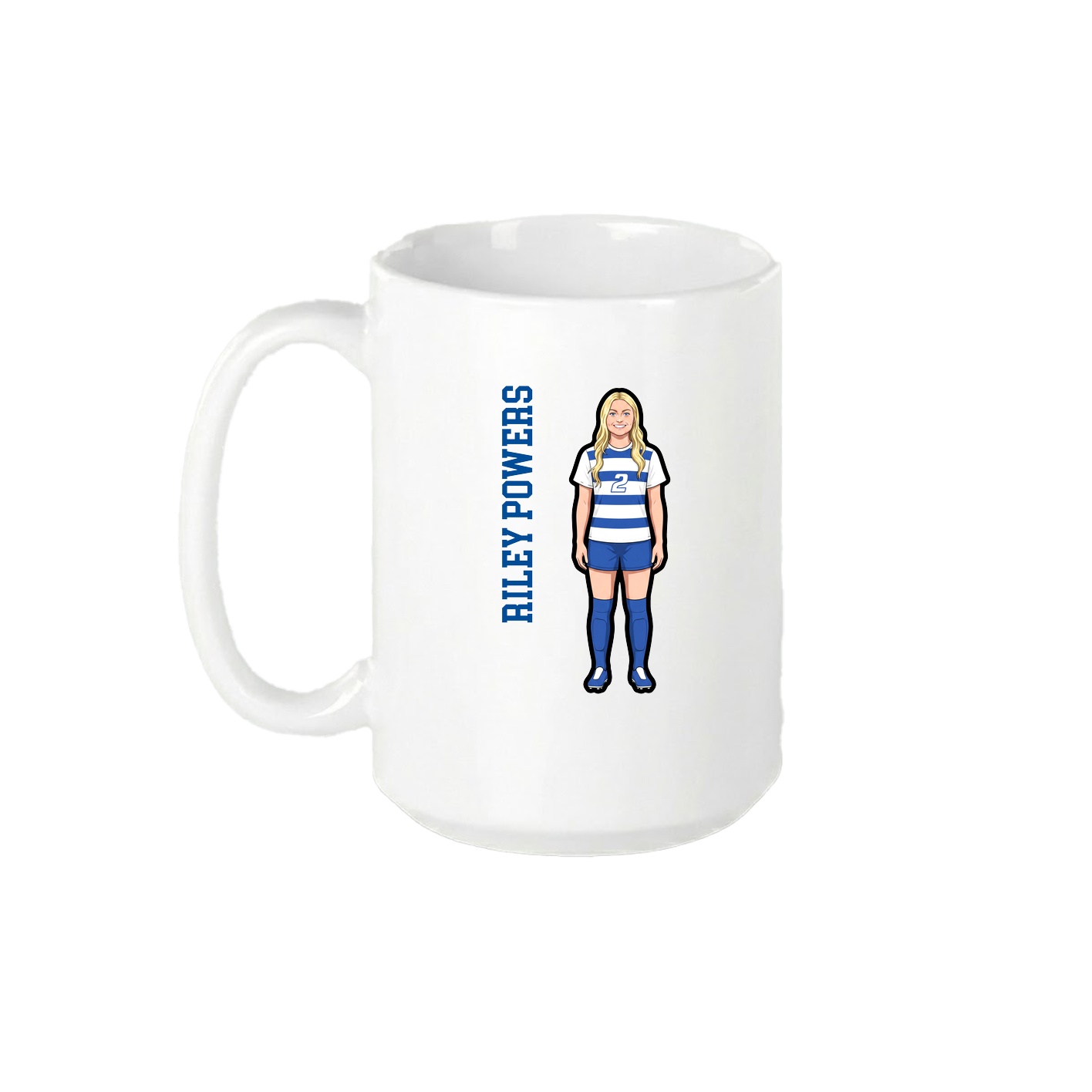 15oz Coffee Mug — Name Vertical in White