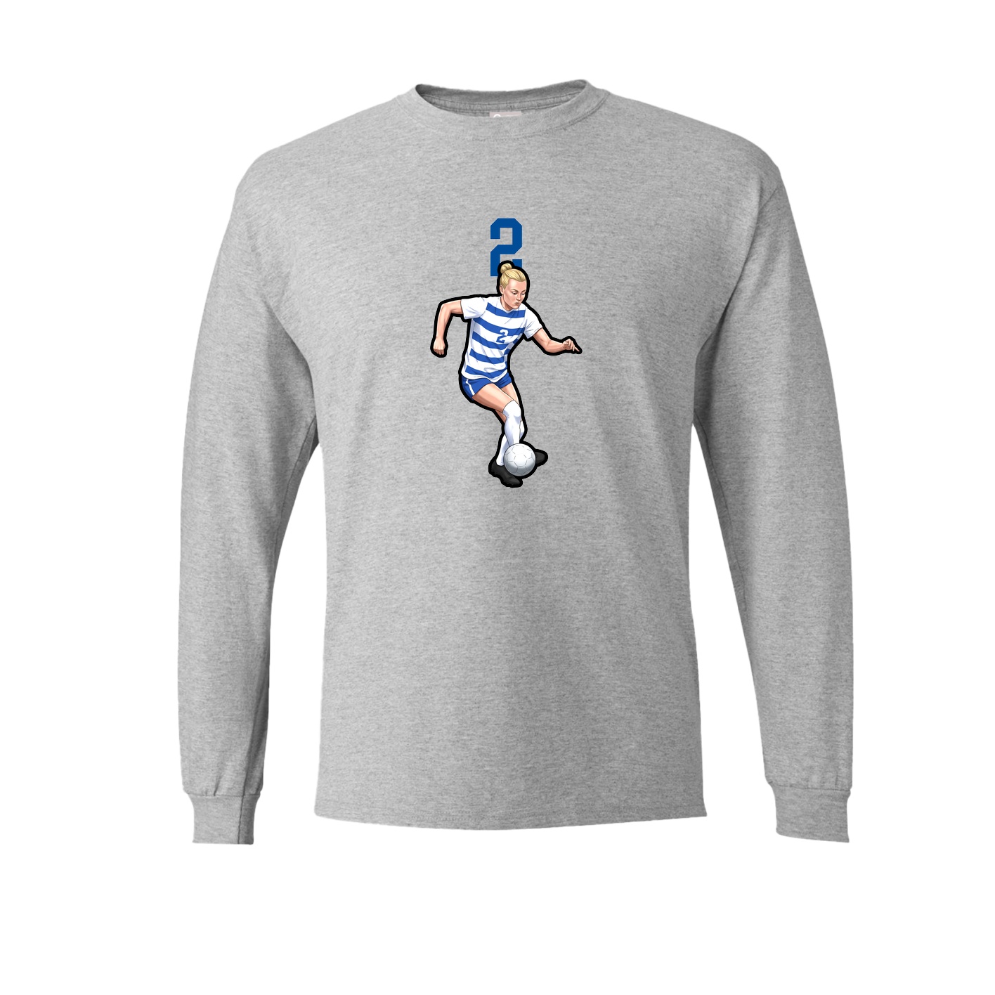 Long Sleeve Tee — Number Top in Grey