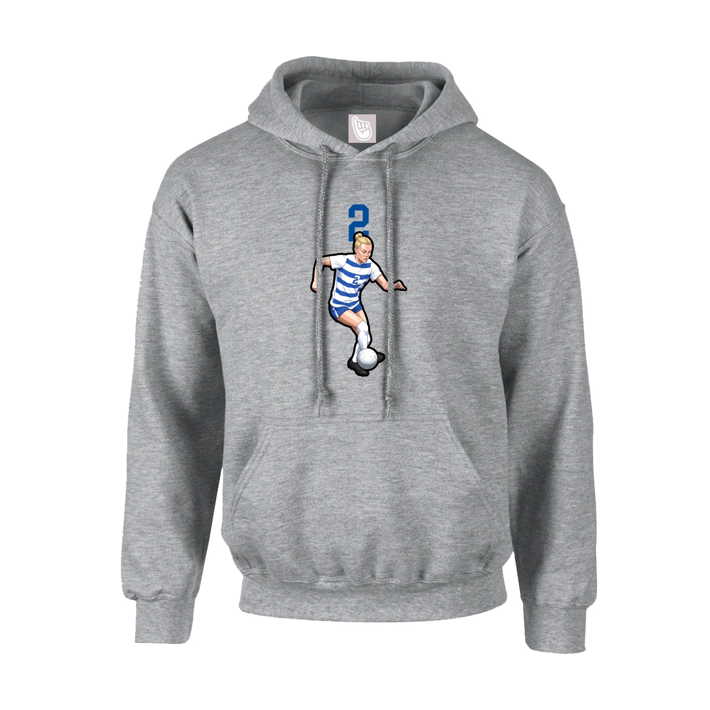 Hoodie — Number Top in Grey