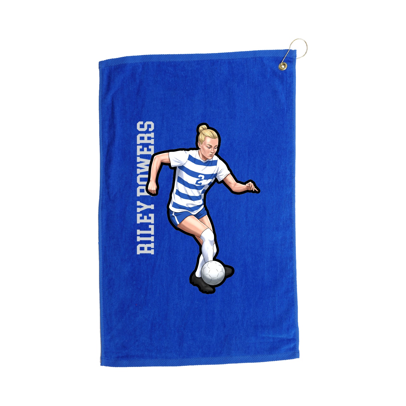Golf Towel — Name Vertical in Royal