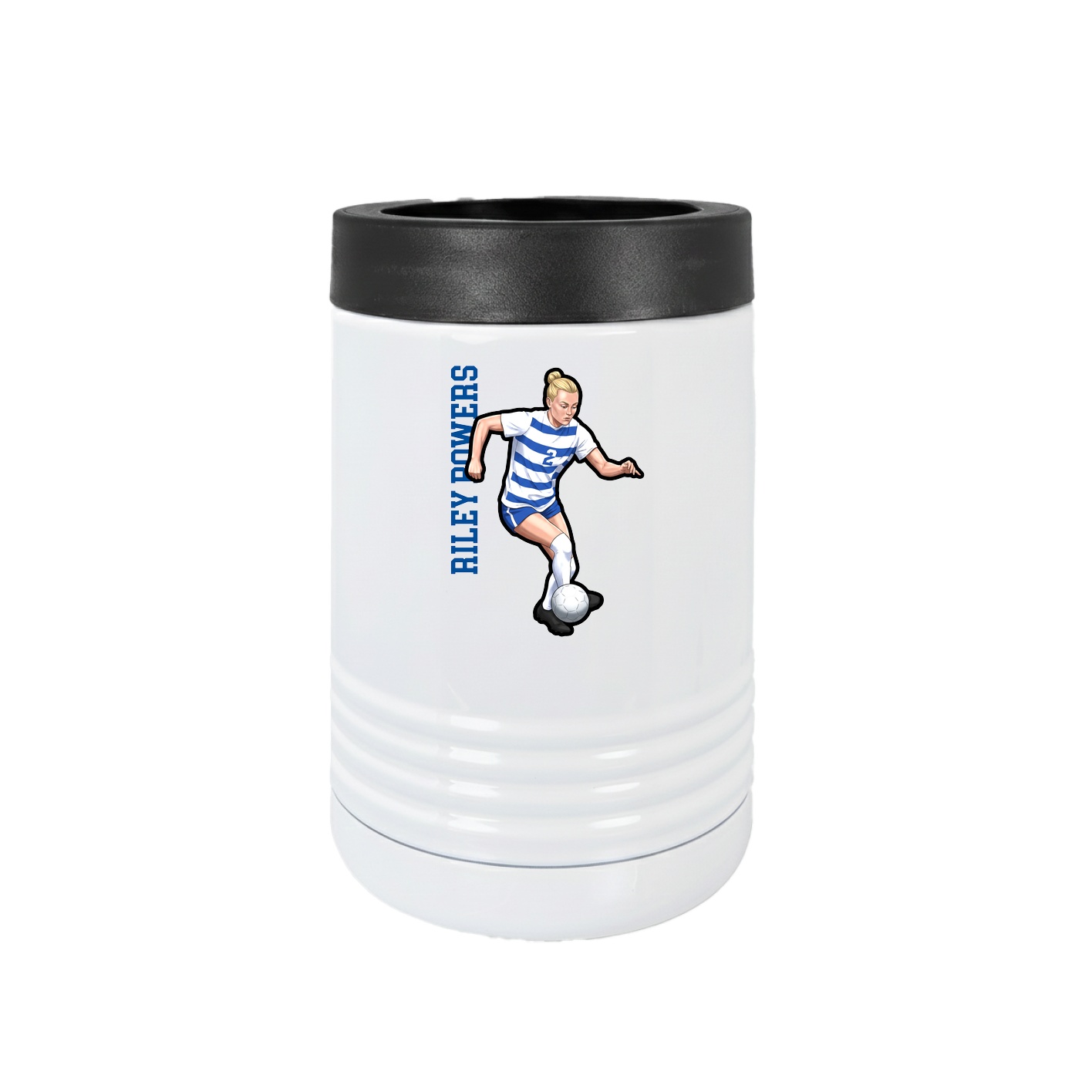 Beverage Holder — Name Vertical in White