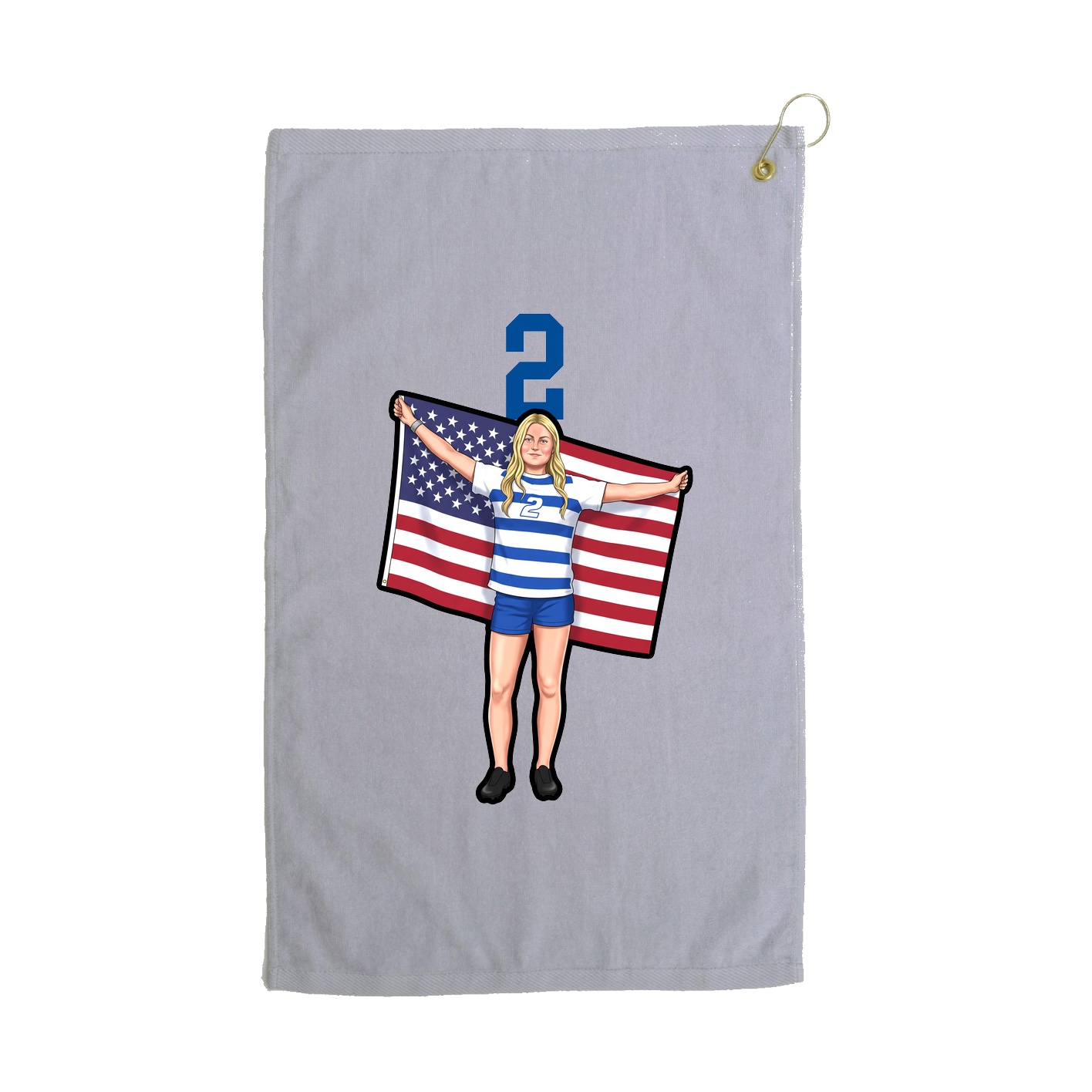 Golf Towel — Number Top in Grey