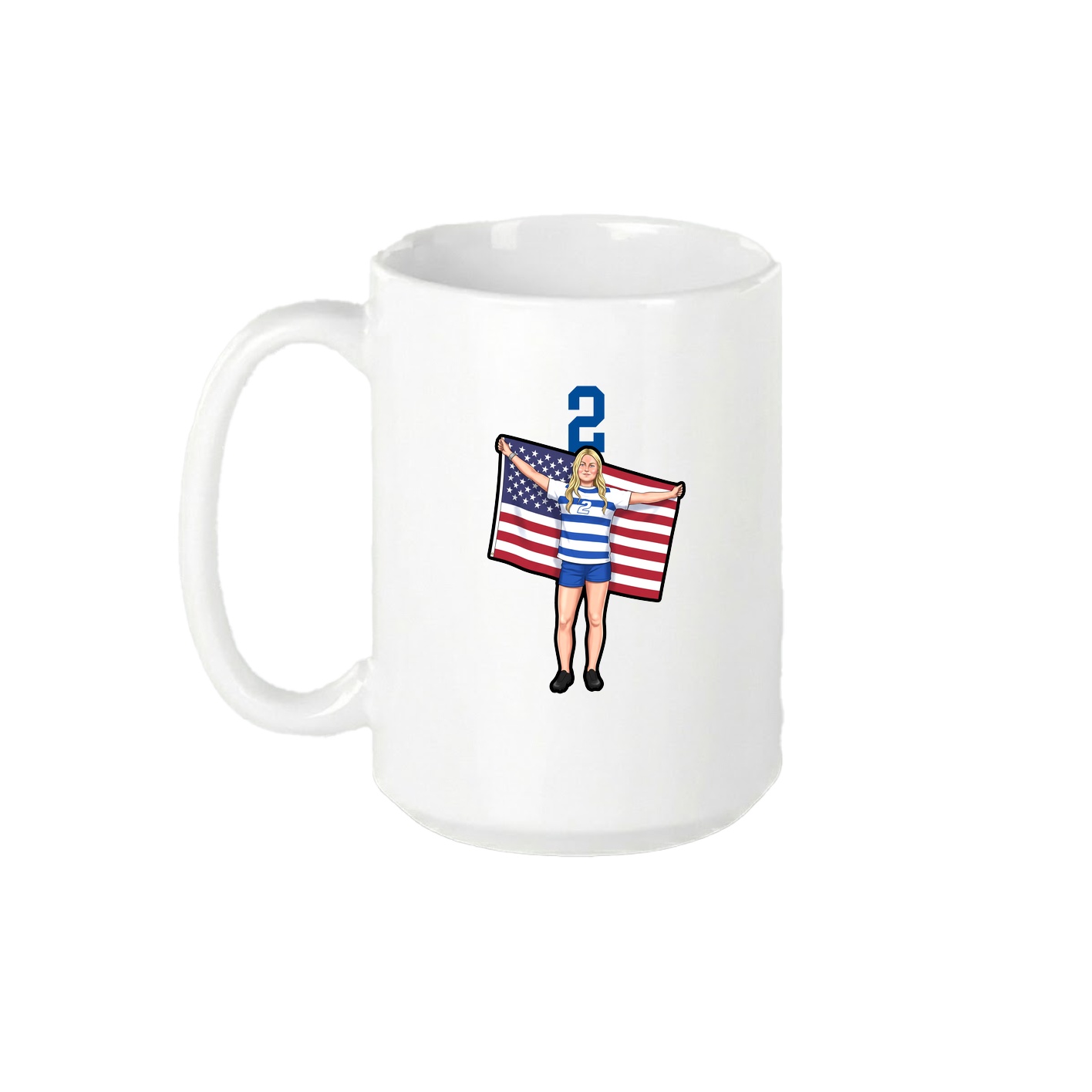 15oz Coffee Mug — Number Top in White
