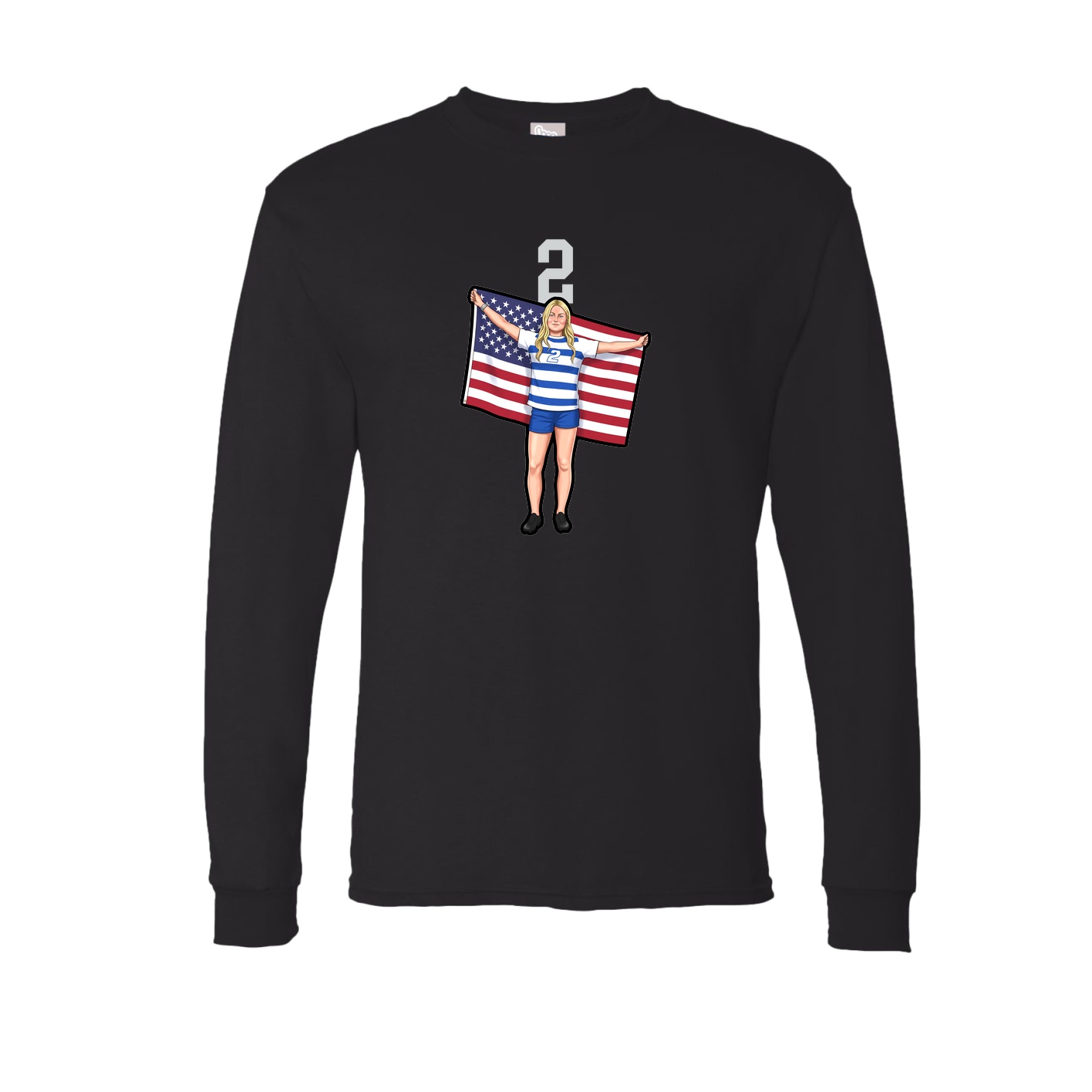 Long Sleeve Tee — Number Top in Black