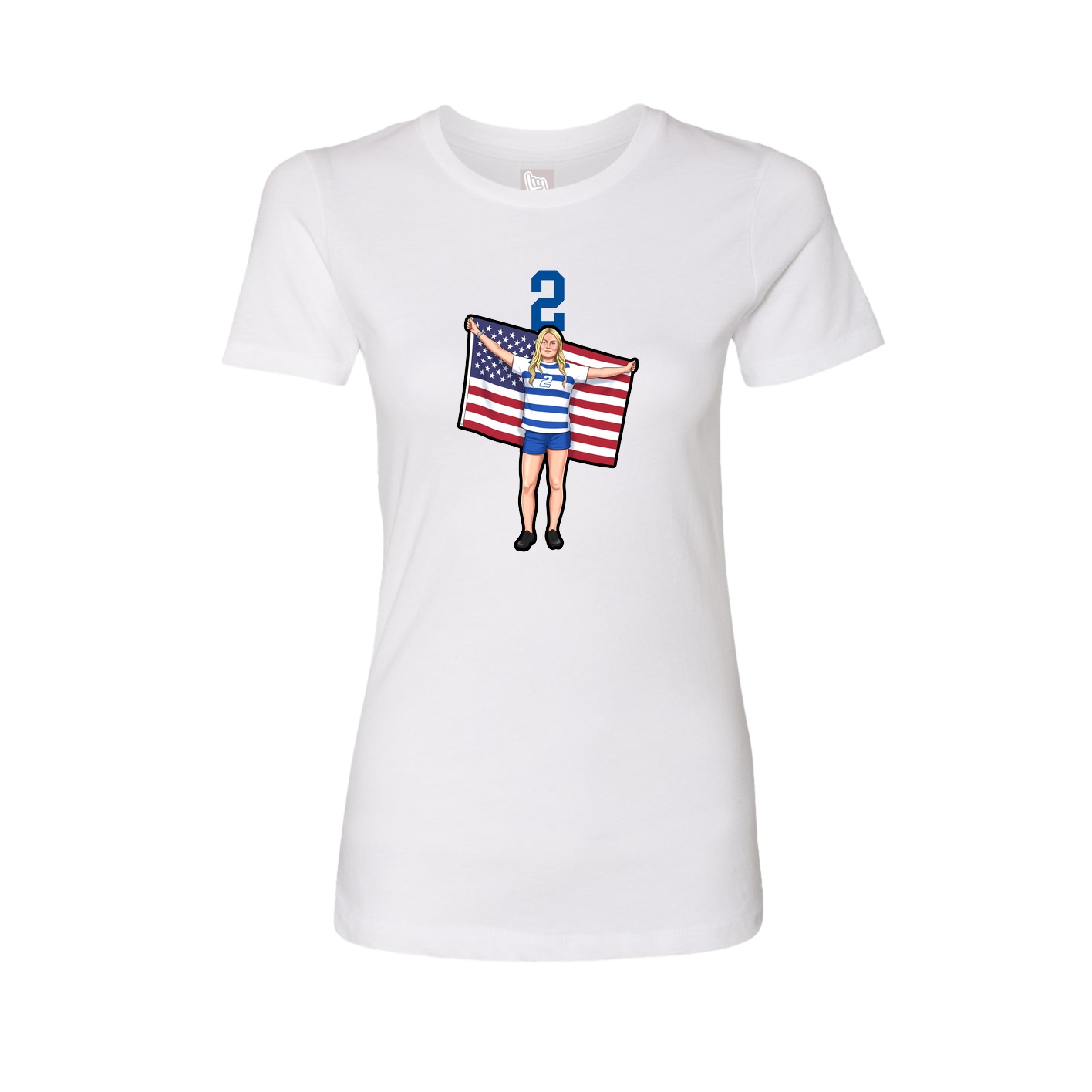 Womens Tee — Number Top in White
