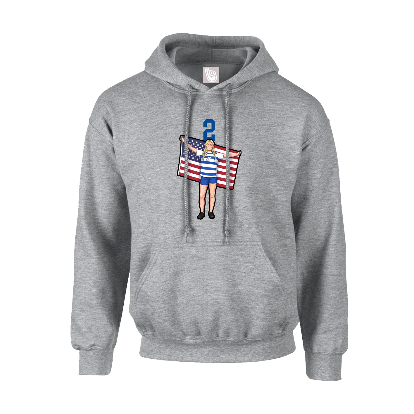 Youth Hoodie — Number Top in Grey