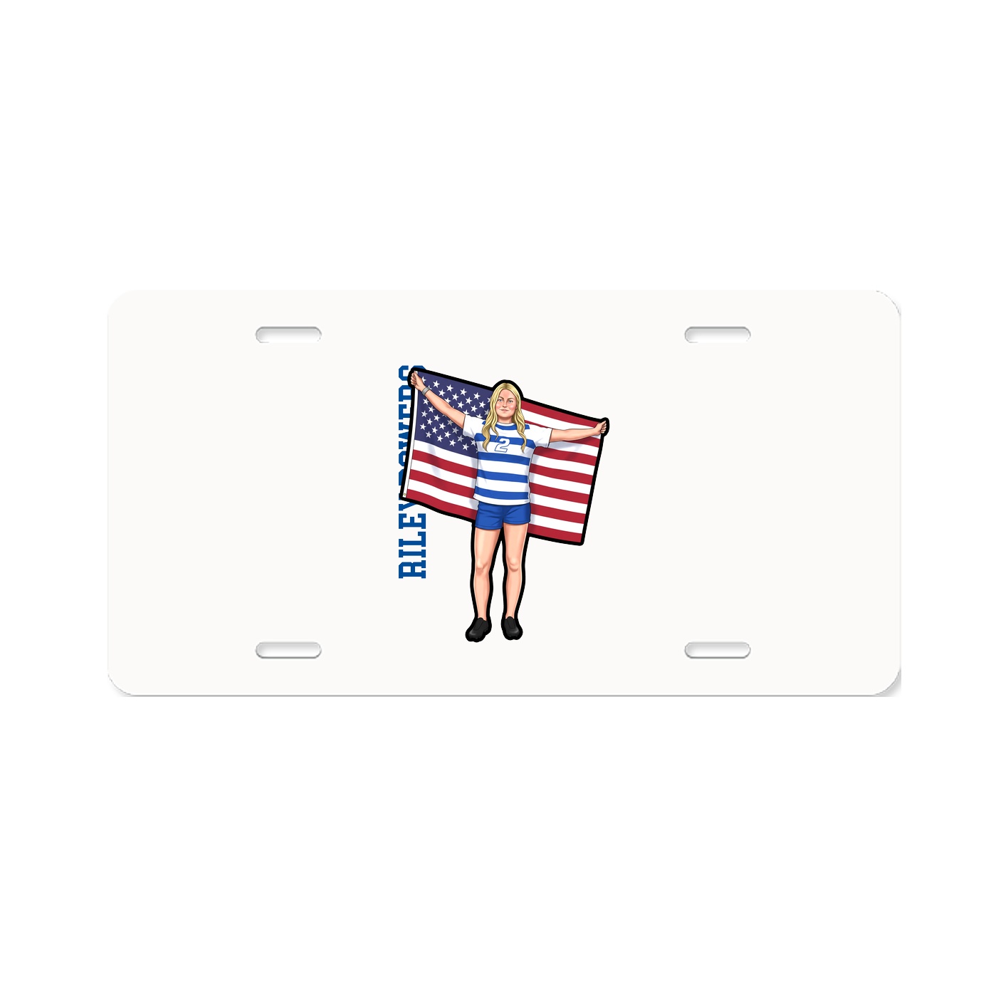 License Plate — Name Vertical in Classic