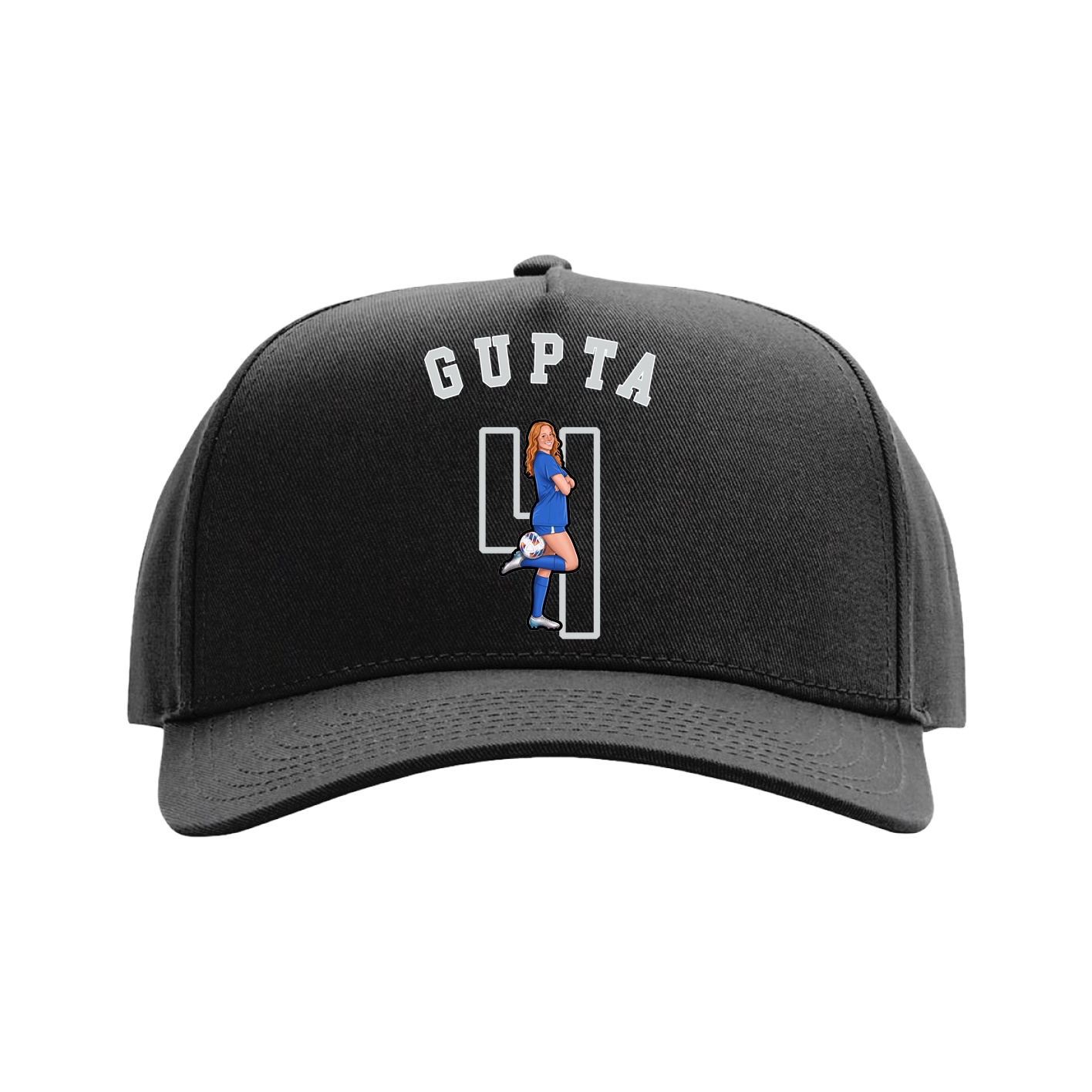 Full Fabric Five-Panel Champ Cap — Shirsey Arch in Black