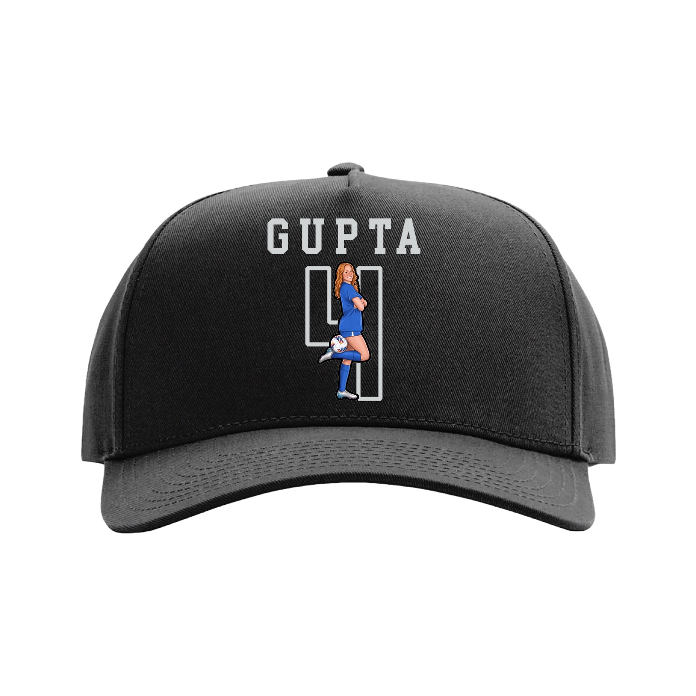 Full Fabric Five-Panel Champ Cap — Shirsey in Black