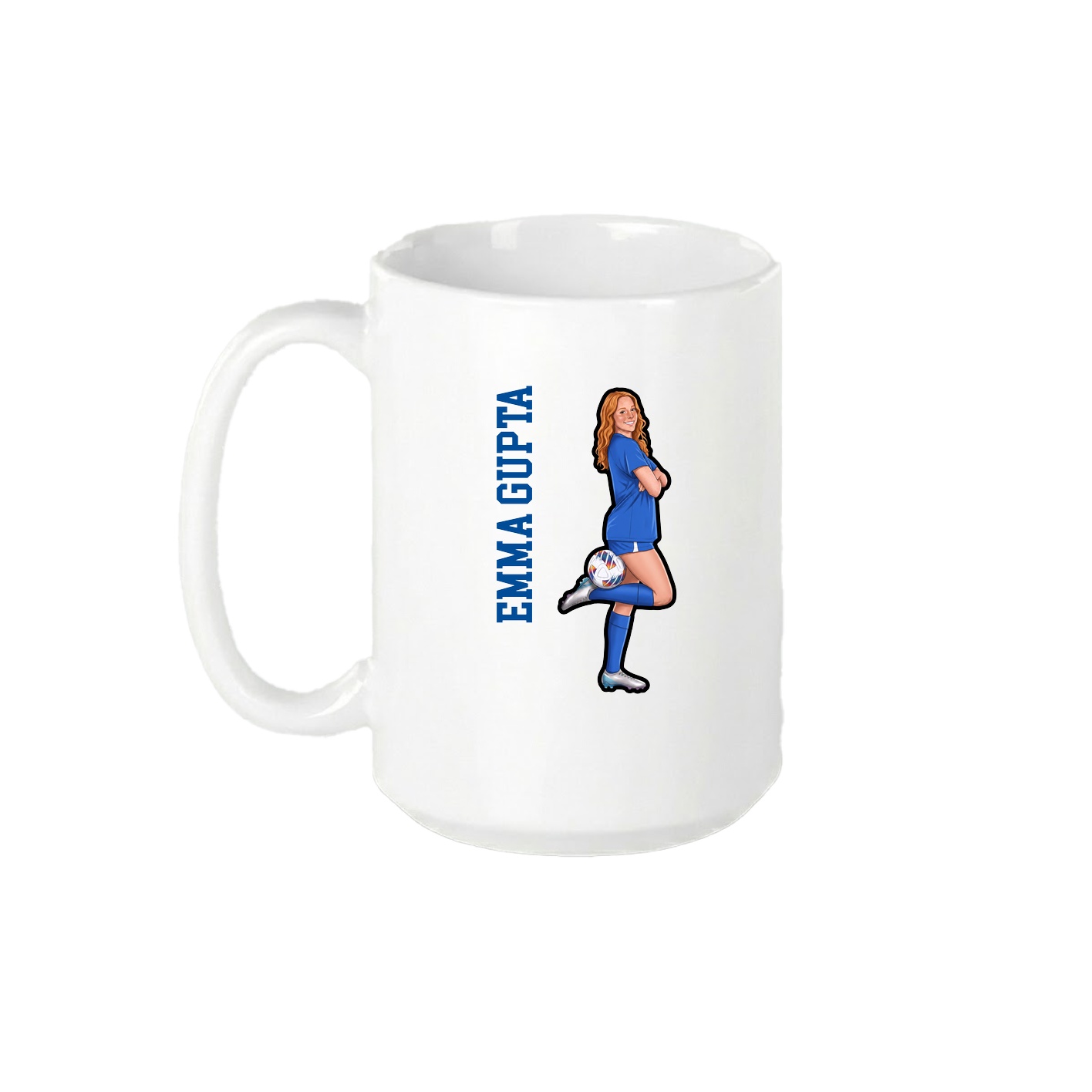 15oz Coffee Mug — Name Vertical in White