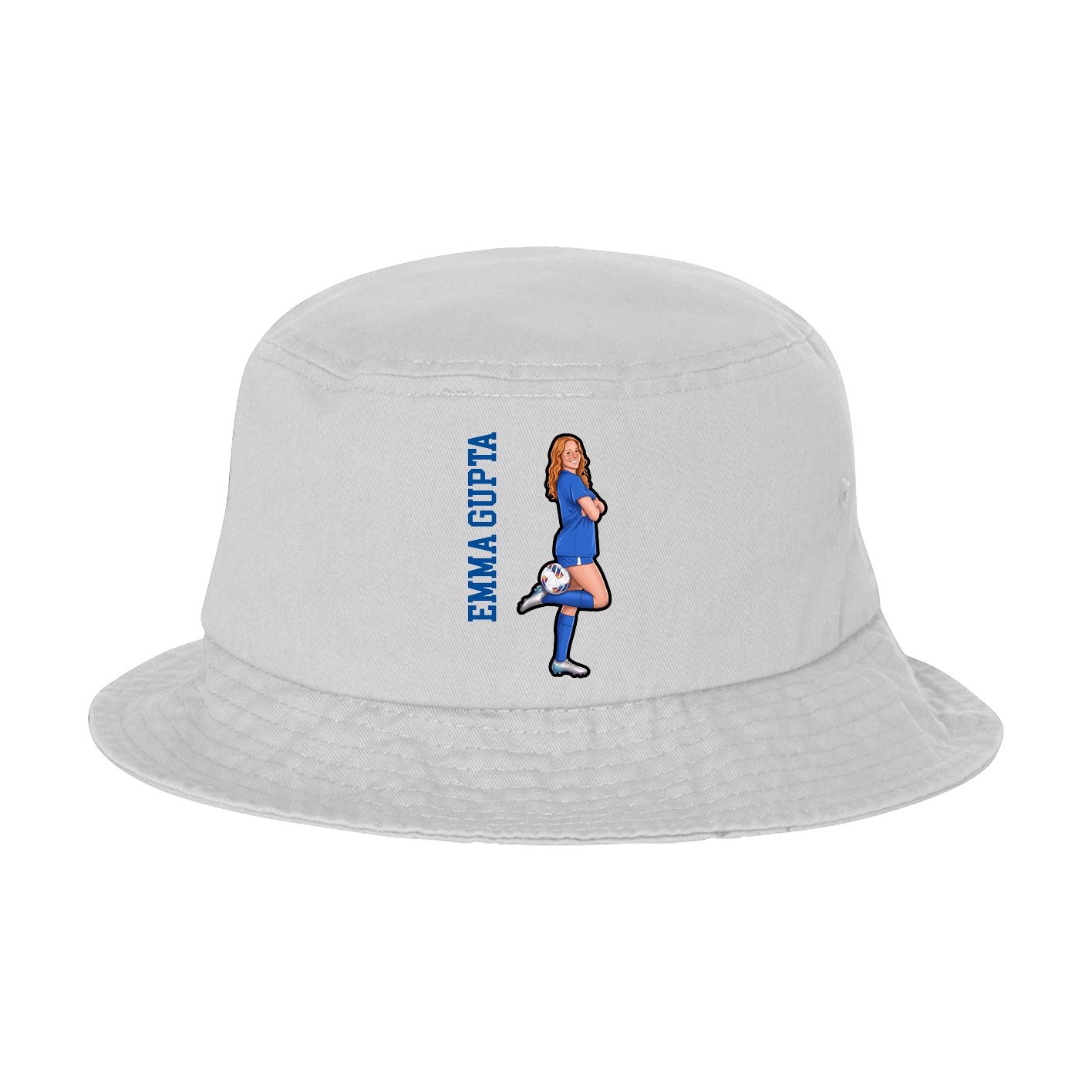 Bucket Cap — Name Vertical in White