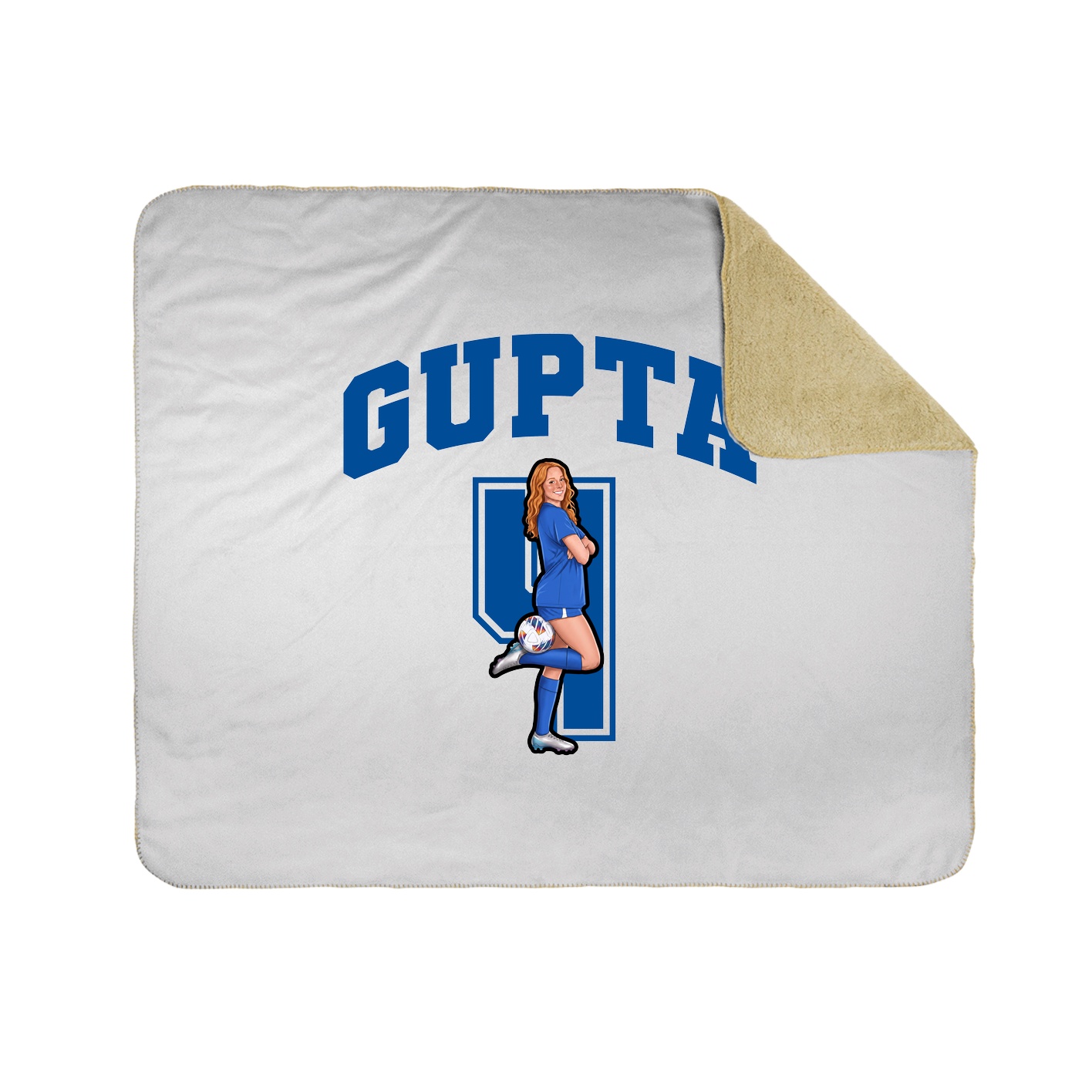 Throw Blanket — Number in White