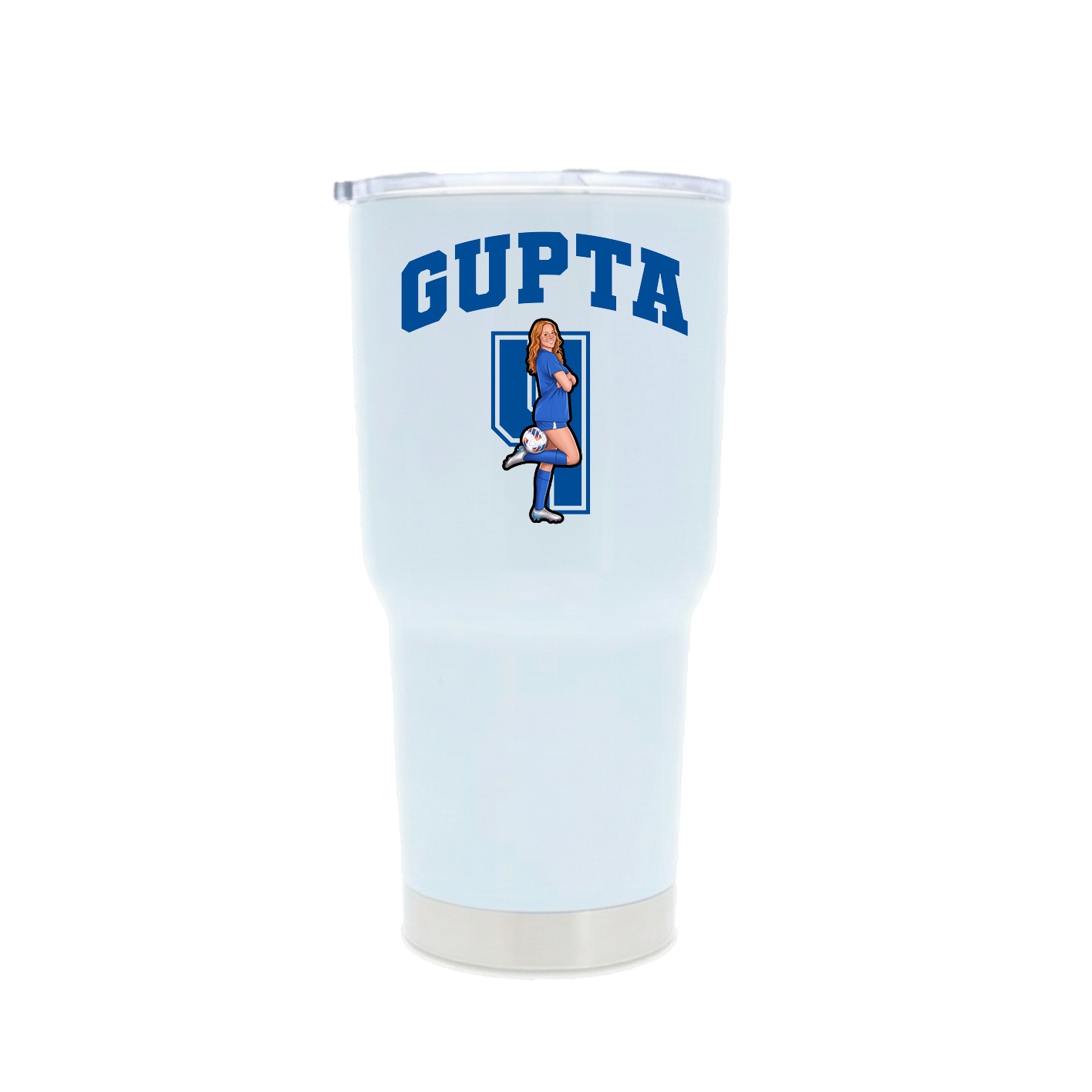 30oz Stainless Steel Tumbler — Number in White