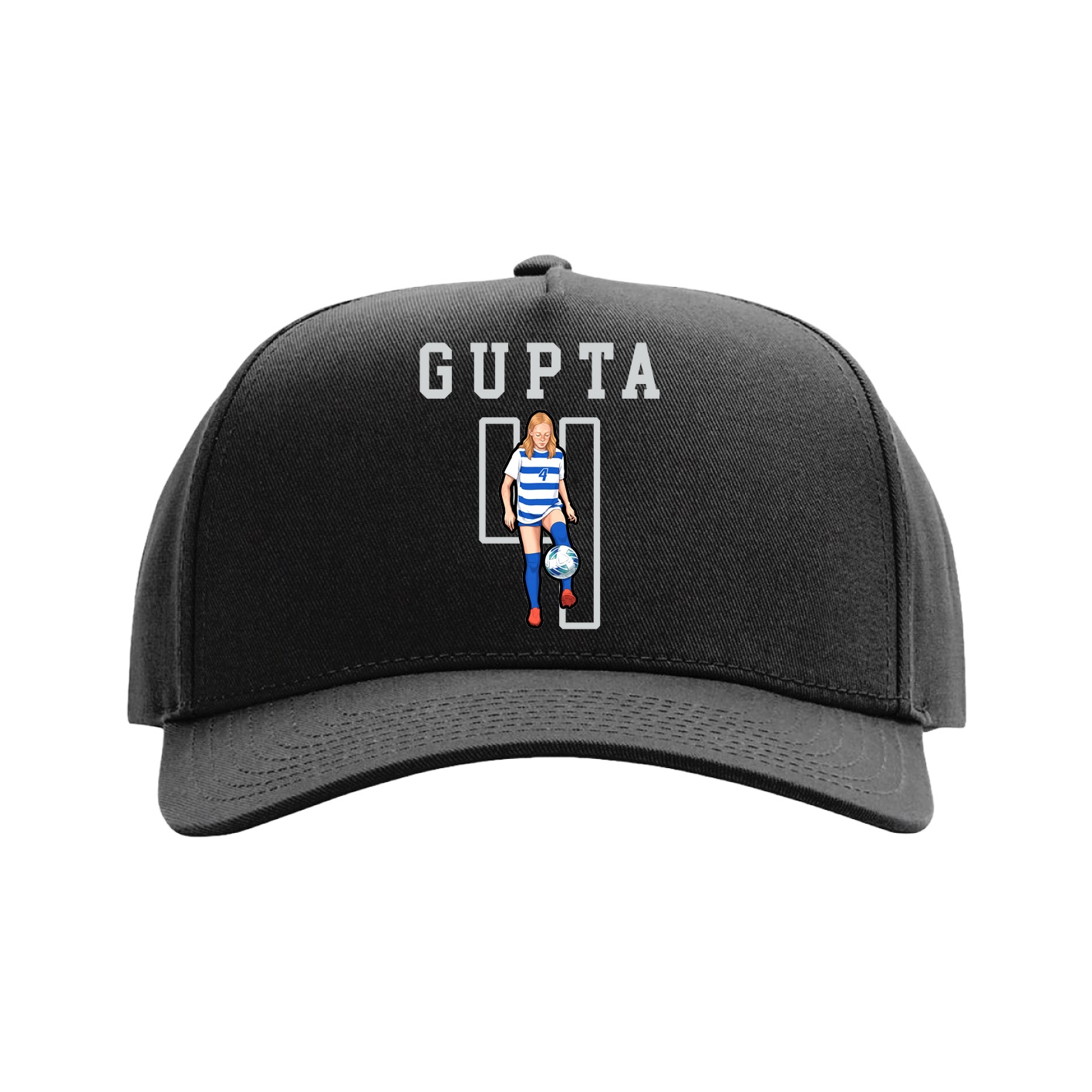 Full Fabric Five-Panel Champ Cap — Shirsey in Black